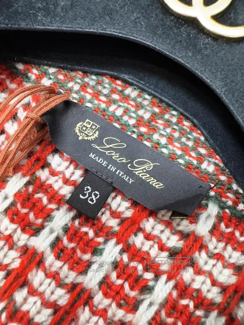 Loro Piana Loro Piana Red Mixed Color Jacquard Knit Cashmere Cardigan Size XS / US 0-2 / IT 36-38 - 7 Thumbnail