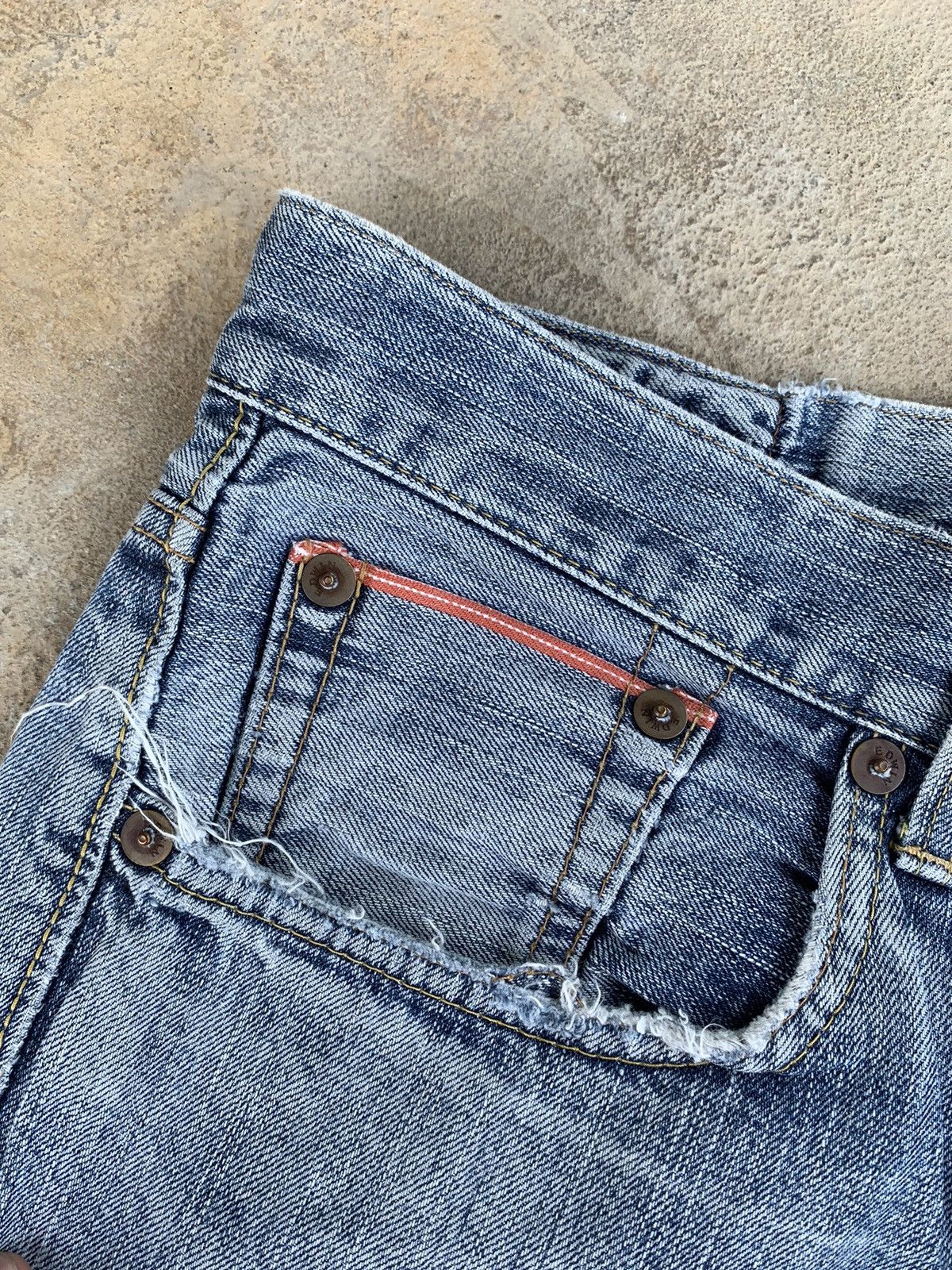 Edwin × Vintage Edwin 505V Selvedge Distressed Denim Size US 37 - 11 Thumbnail