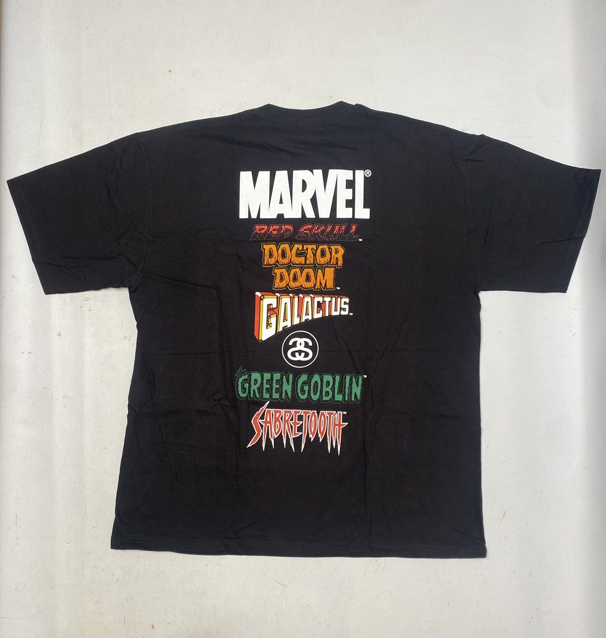 Stussy Marvel X Stüssy World Tour T-shirt, size XL, black, new Size US XL / EU 56 / 4 - 8 Thumbnail