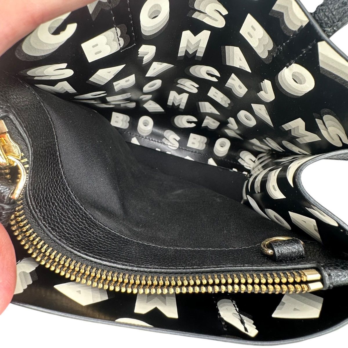 Marc Jacobs Marc Jacobs Mini Grind Leather Tote - Black/Gold Hardware Size ONE SIZE - 9 Thumbnail