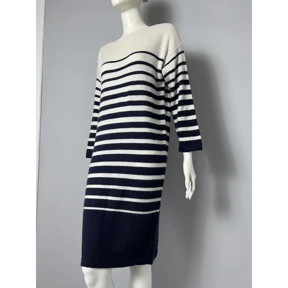 Jean Paul Gaultier Jean Paul Gaultier Lindex Casual Dress Wool Striped Size L Size L / US 10 / IT 46 - 3 Thumbnail
