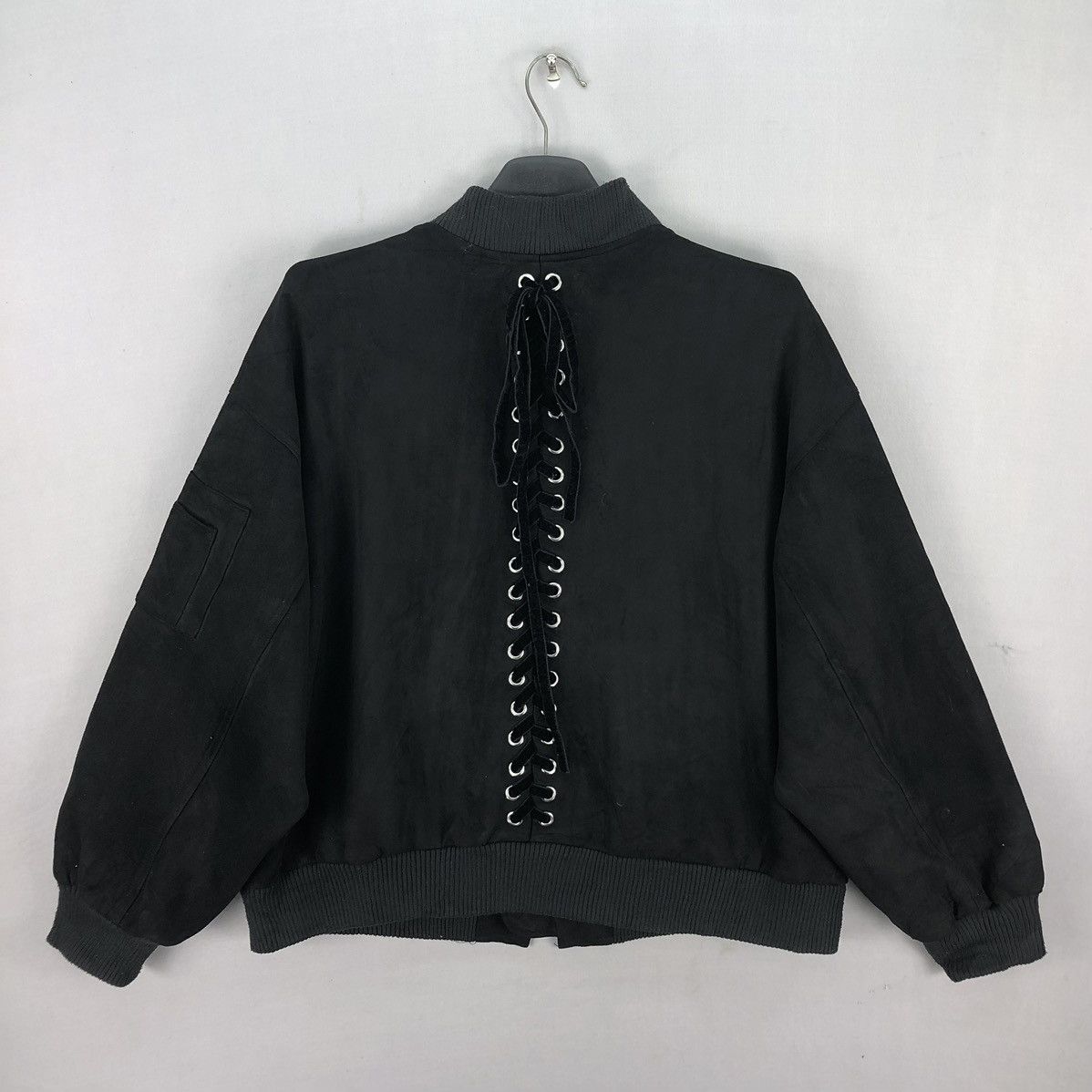 Japanese Brand Vintage Bomber Jacket Black Moleskin by MIRROR9 Size M / US 6-8 / IT 42-44 - 4 Thumbnail