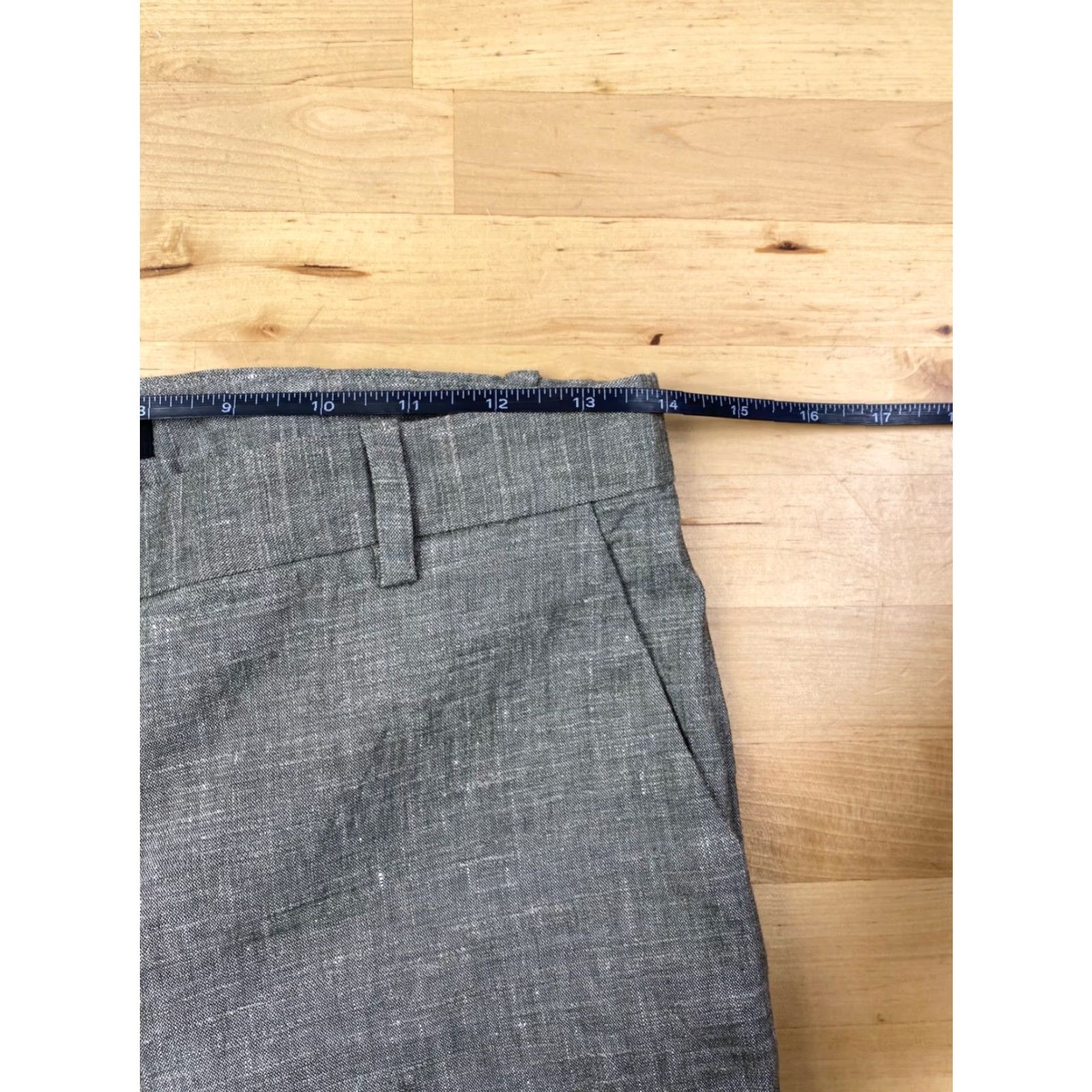 Theory Theory Pants Womens 0 Cropped Straight Linen Blend Gray Regular Business Casual City Preppy #9677 Size 25" / US 0 / IT 36 - 6 Thumbnail