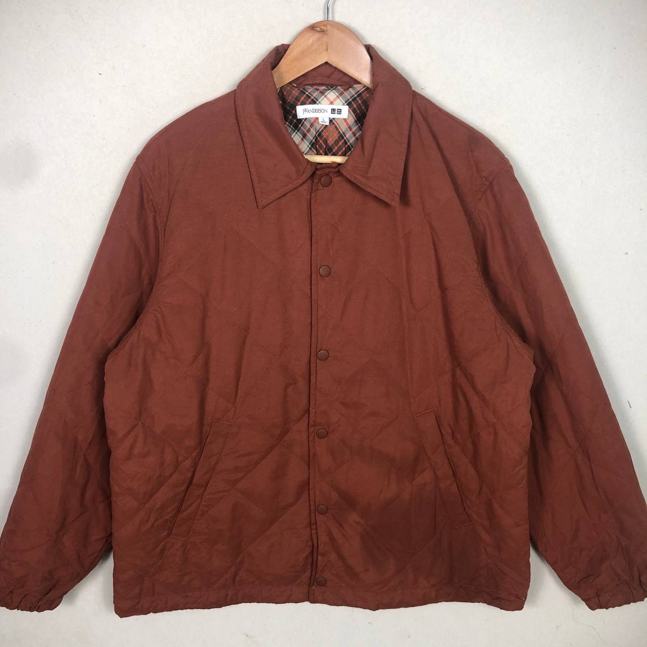 JW Anderson JW Anderson X Uniqlo Quilted Brown Checked Jacket Size US L / EU 52-54 / 3 - 3 Thumbnail