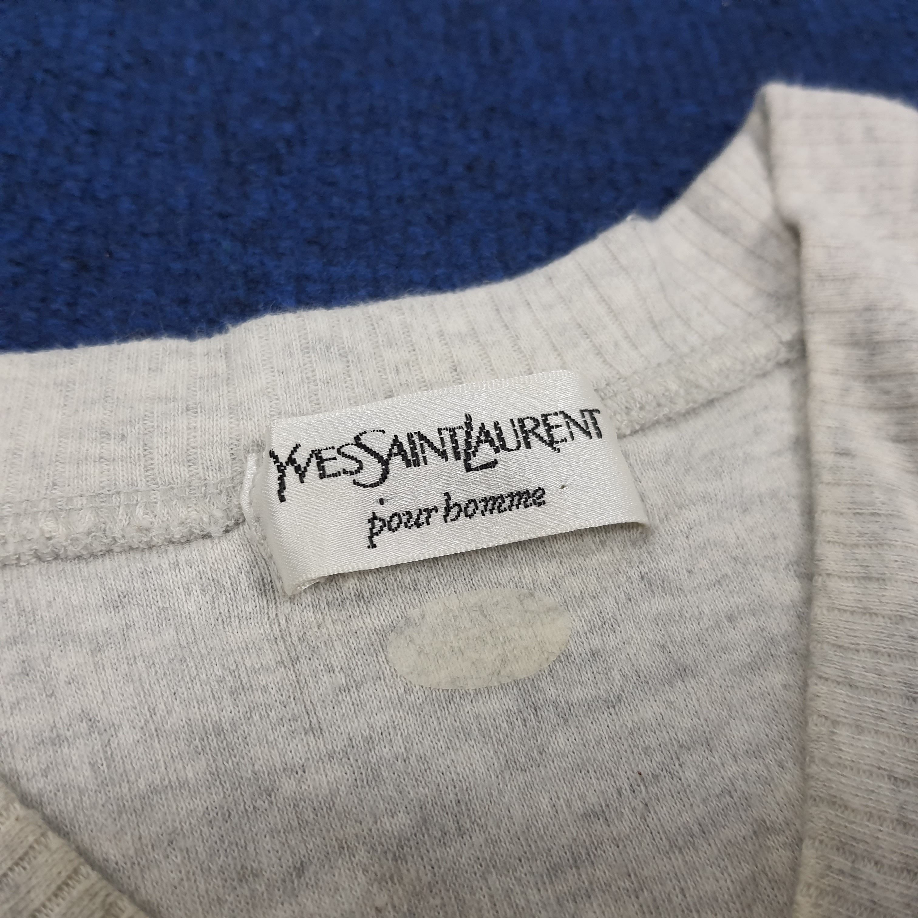 Designer × Vintage × Yves Saint Laurent Vintage Yves Saint Laurent Corduroy V Neck Spell Out Tshirt Size US L / EU 52-54 / 3 - 6 Thumbnail