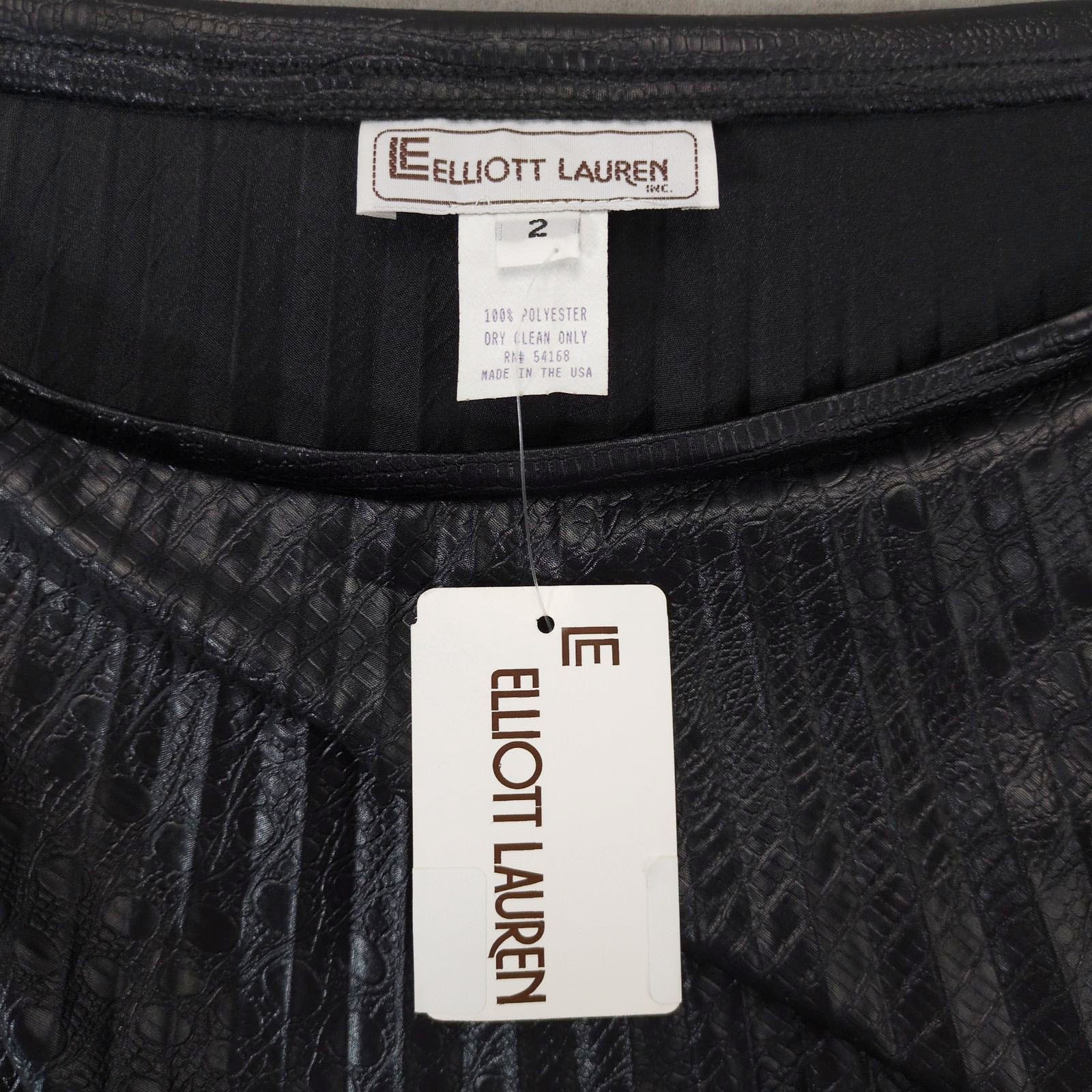Other Elliott Lauren Black Croc Faux Leather Pleated Midi Skirt Size 30" / US 8 / IT 44 - 3 Thumbnail