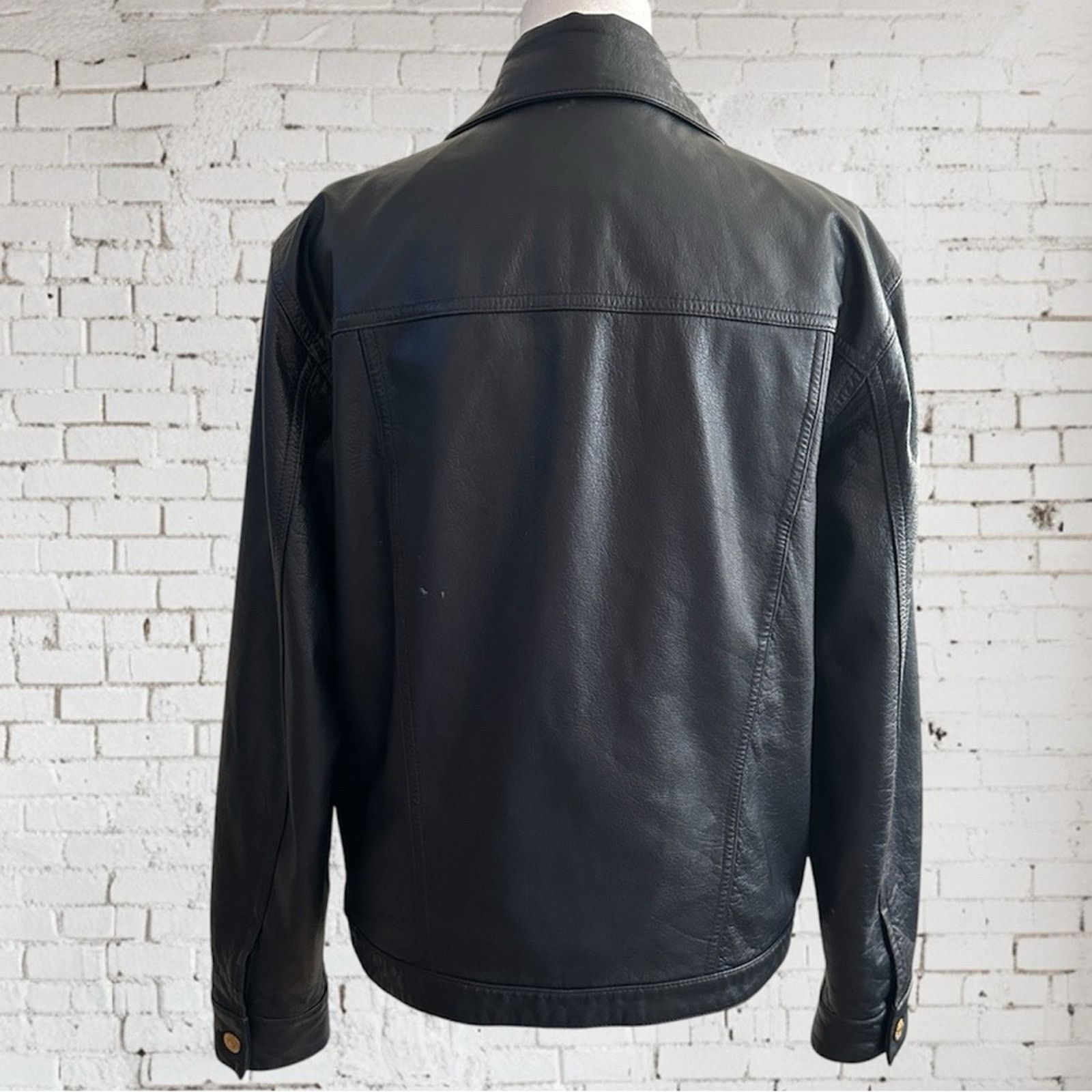 Ralph Lauren RALPH LAUREN Vintage 100% Leather Jacket Blue & Gold S Size S / US 4 / IT 40 - 5 Thumbnail