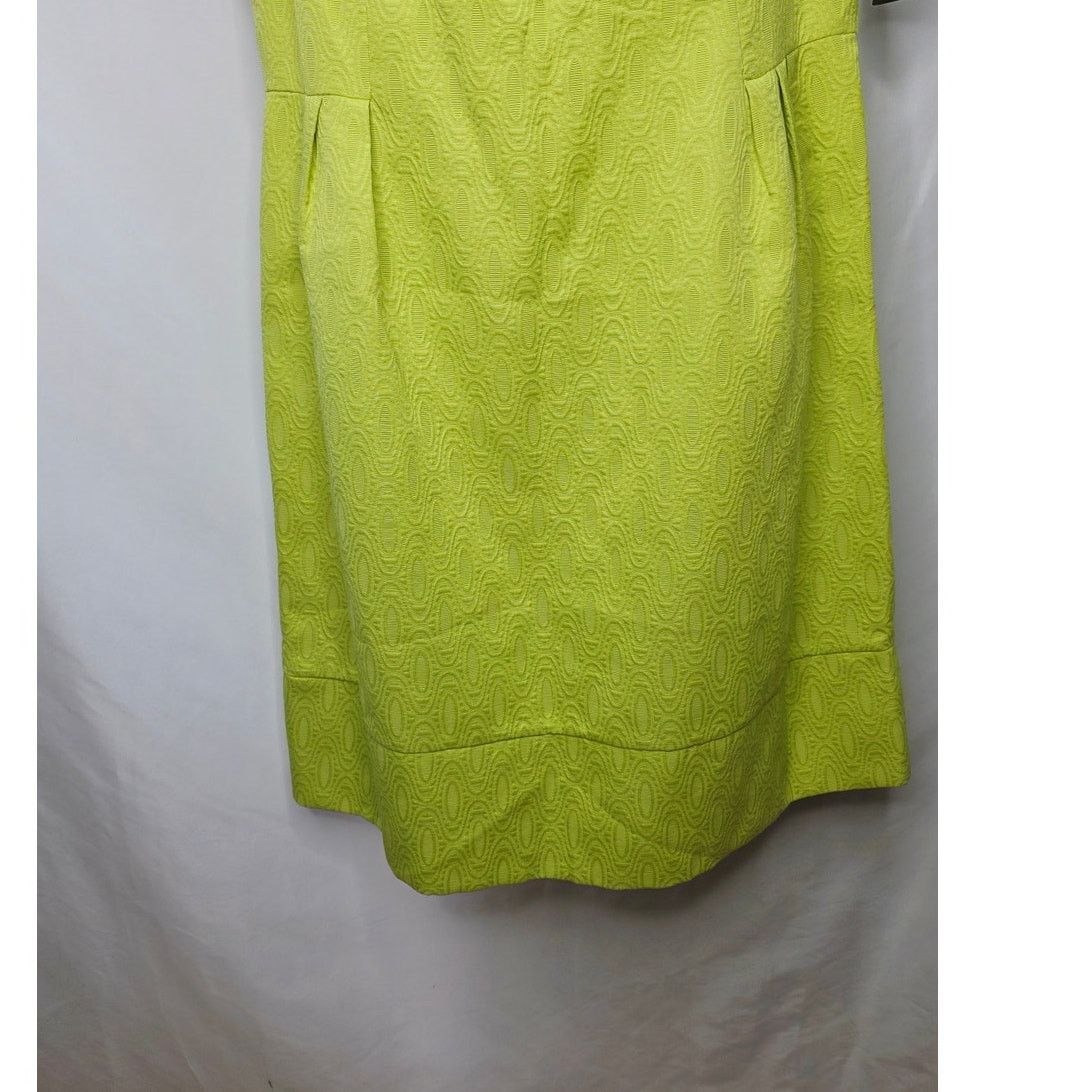 Other K Studio Lime Green Retro Jacquard Pleated Shift Dress Size XXL / US 16-18 / IT 52-54 - 8 Thumbnail