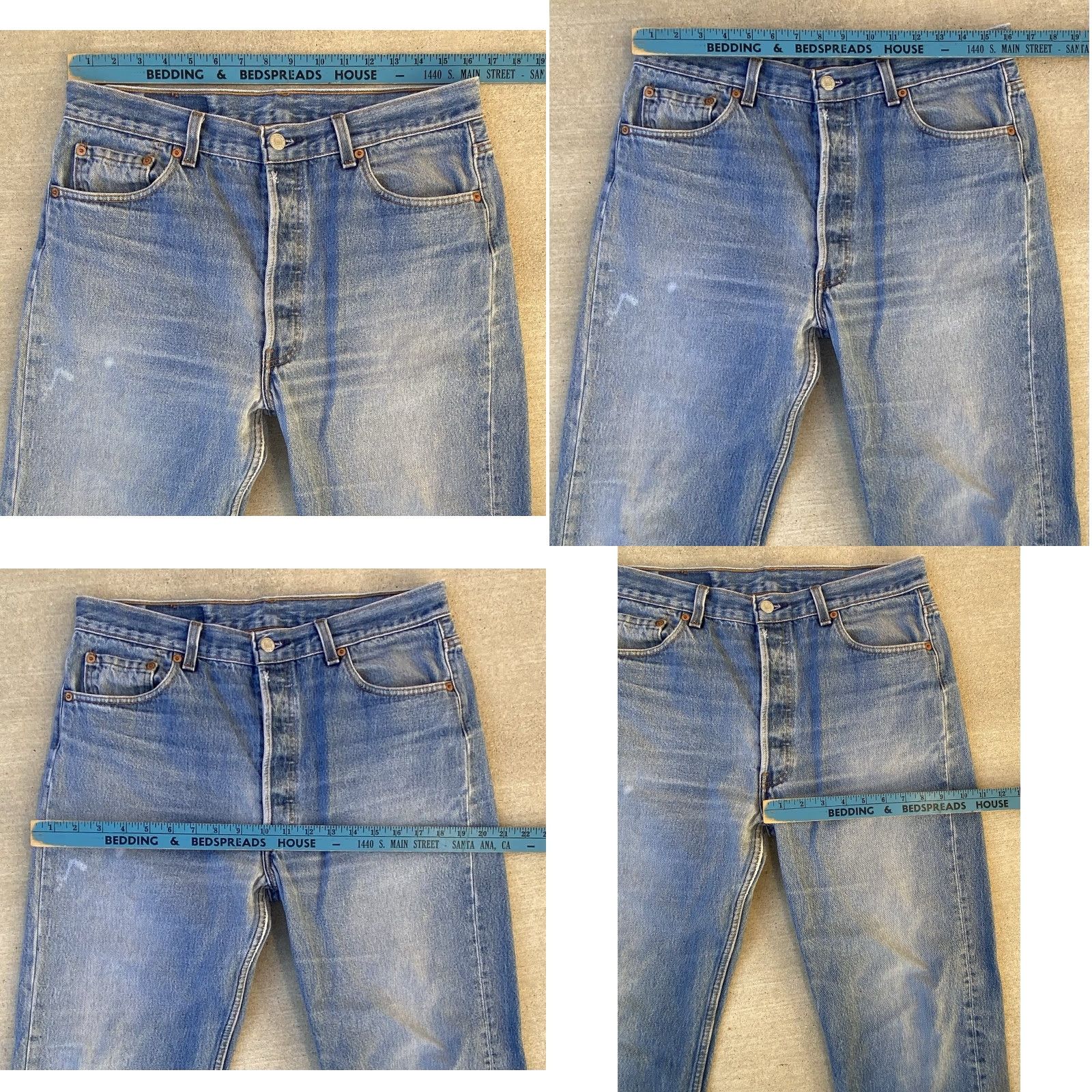 Levi's VINTAGE Levi’s 501 Jeans Distressed From Wear Fade Bleach Spots Stains W 36 L 34 Jeans Mens Denim Blue 501 Cowboy Distressed See Pics Size US 36 / EU 52 - 11 Thumbnail