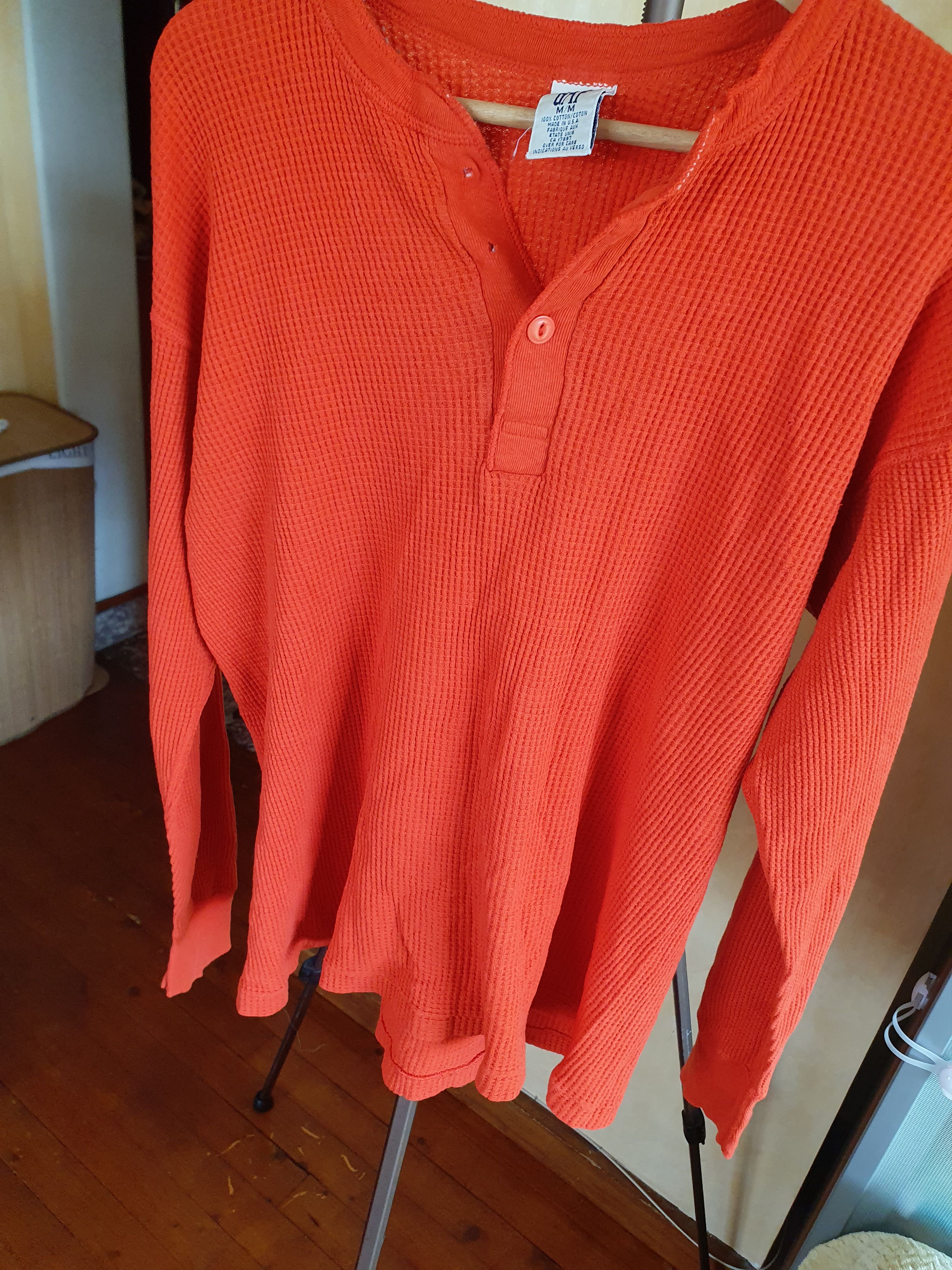 Gap Gap Vtg Made in USA Waffle-Knit Long Sleeve t-shirt TRASHED Size US M / EU 48-50 / 2 - 17 Thumbnail