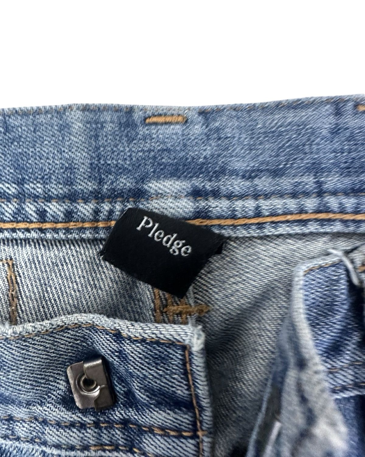 Pledge American Wash Double Knee Distressed Denim Jeans Size US 30 / EU 46 - 4 Thumbnail