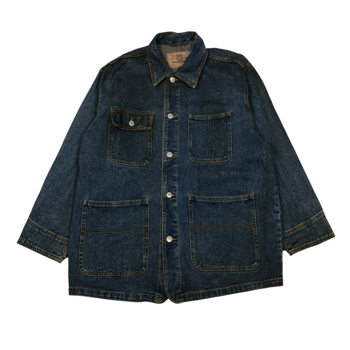 Japanese Brand 🔥VINTAGE DENIM CHORE JACKET UNIQLO JAPAN ISSEY MIYAKE Size US M / EU 48-50 / 2 - 1 Thumbnail
