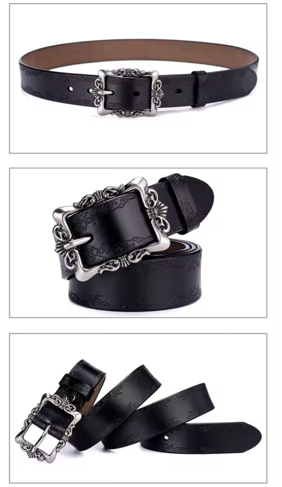 Cowboy Equipment 100 cm vintage style western floral design belt Size ONE SIZE - 4 Thumbnail