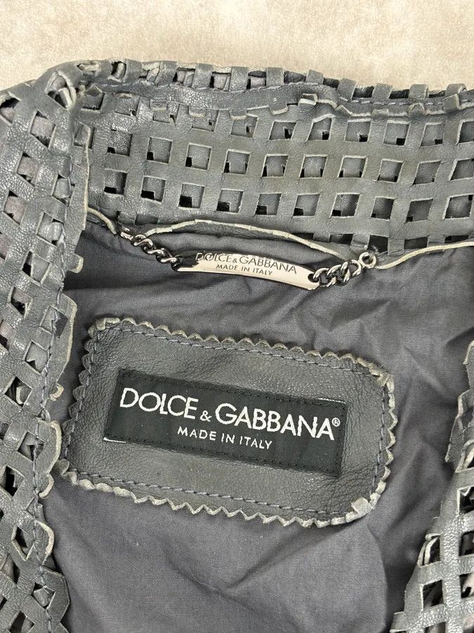 Dolce & Gabbana SS2011 Dolce & Gabbana Perfored Leather Blazer Jacket Size 42R - 8 Thumbnail