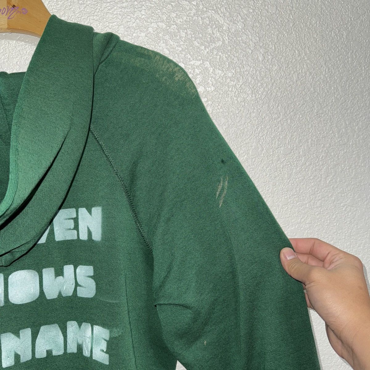 Vintage Vintage Heaven Knows My Name Forrest Green Sunfaded Hoodie Size US S / EU 44-46 / 1 - 4 Thumbnail