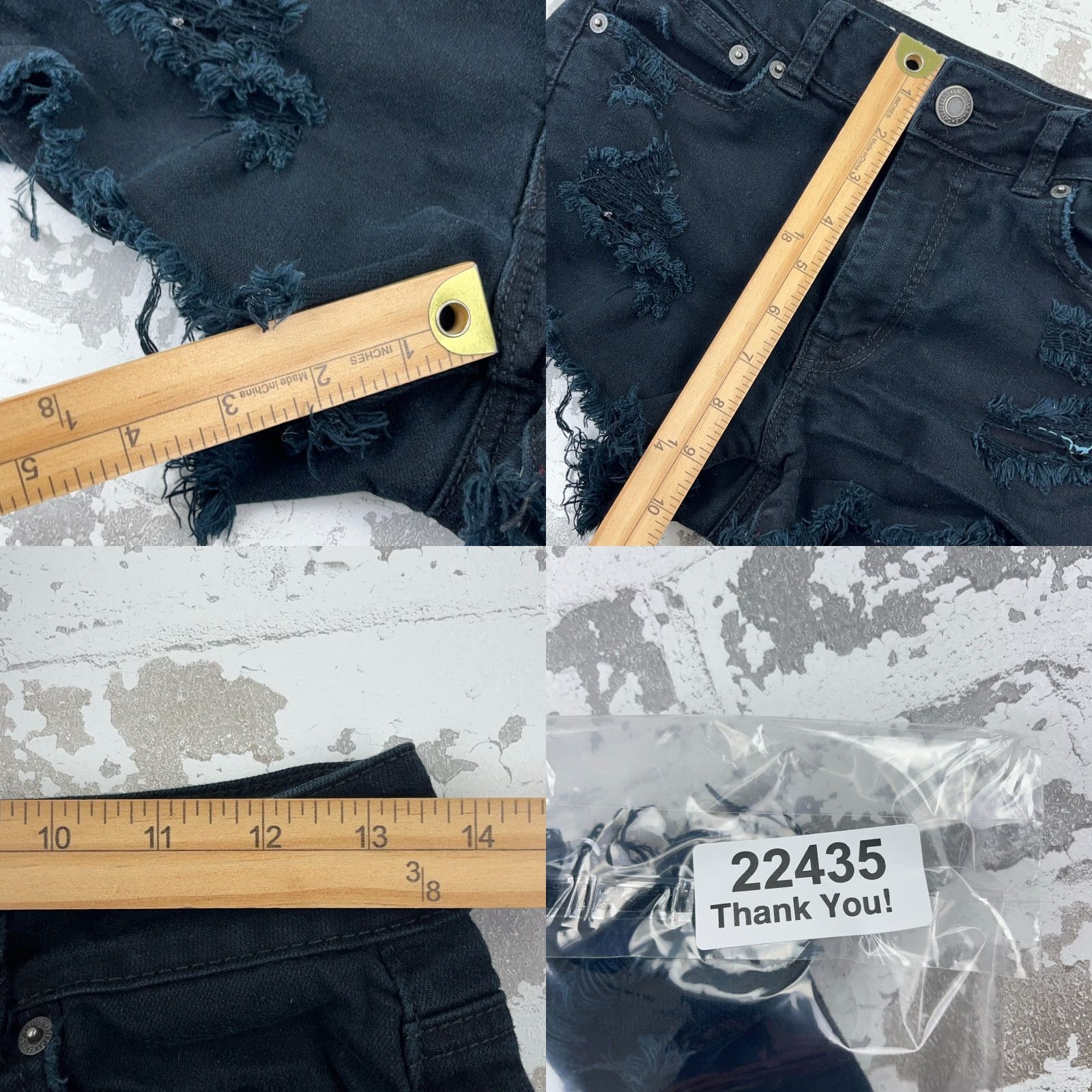 American Eagle Outfitters American Eagle Shorts Women 2 Cut Off Mid Rise Shortie Black Raw Frayed Hem Size 26" / US 2 / IT 38 - 8 Thumbnail