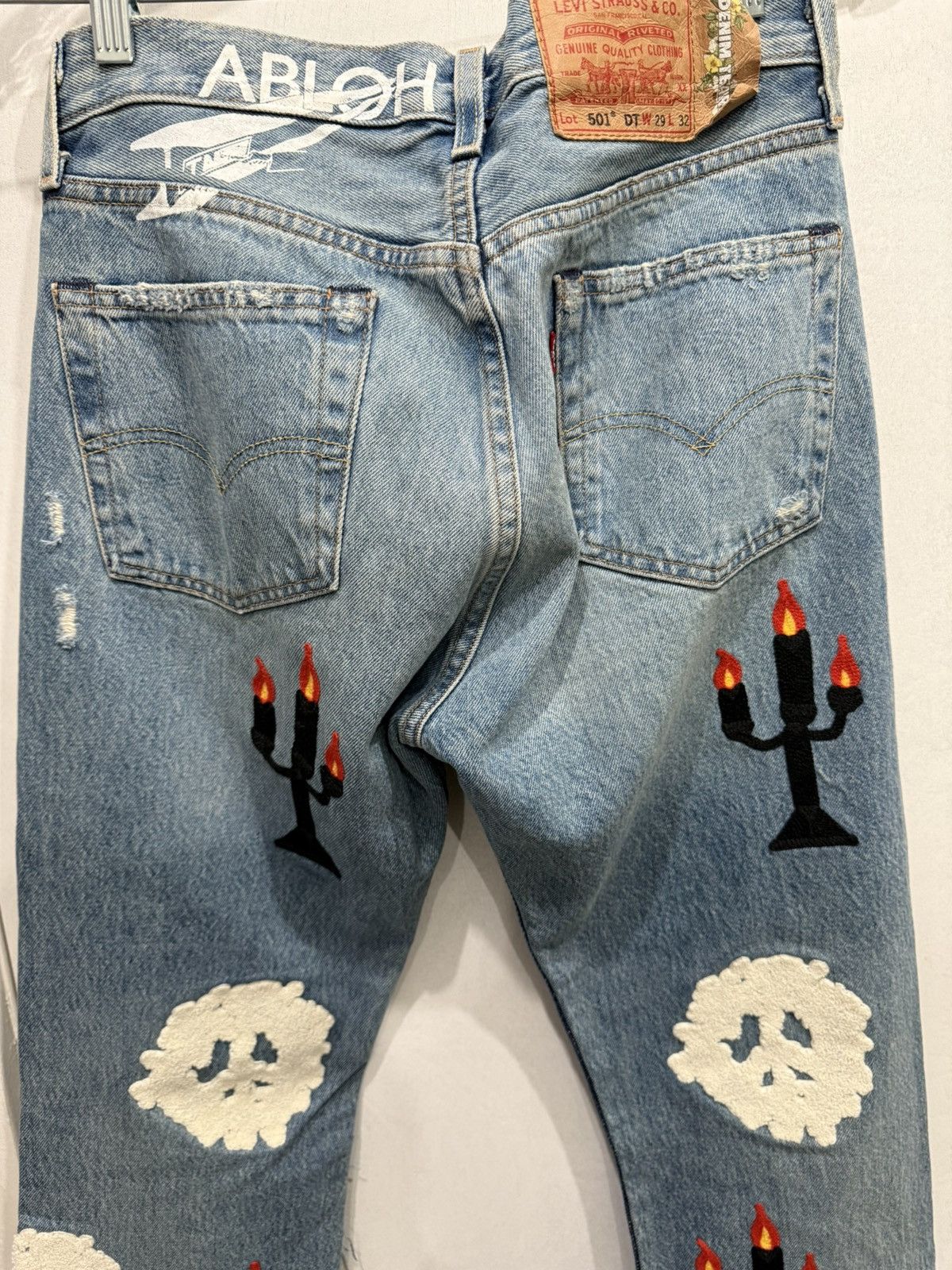 DENIM TEARS × Virgil Abloh Virgil Abloh Denim Tears 'Message in a Tear' Size US 29 - 17 Thumbnail