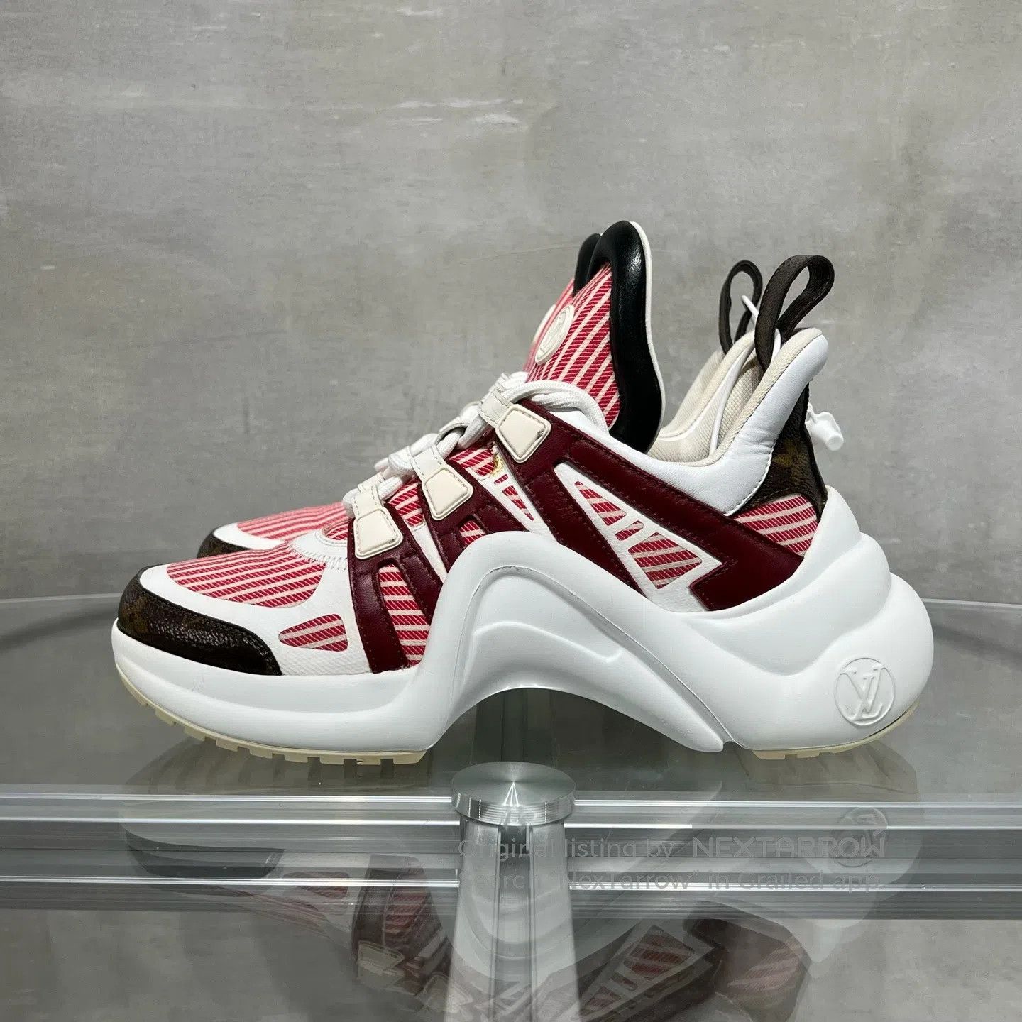 Louis Vuitton Louis Vuitton Archlight White and Red Vintage Leather Croc Size US 6.5 / IT 36.5 - 3 Thumbnail