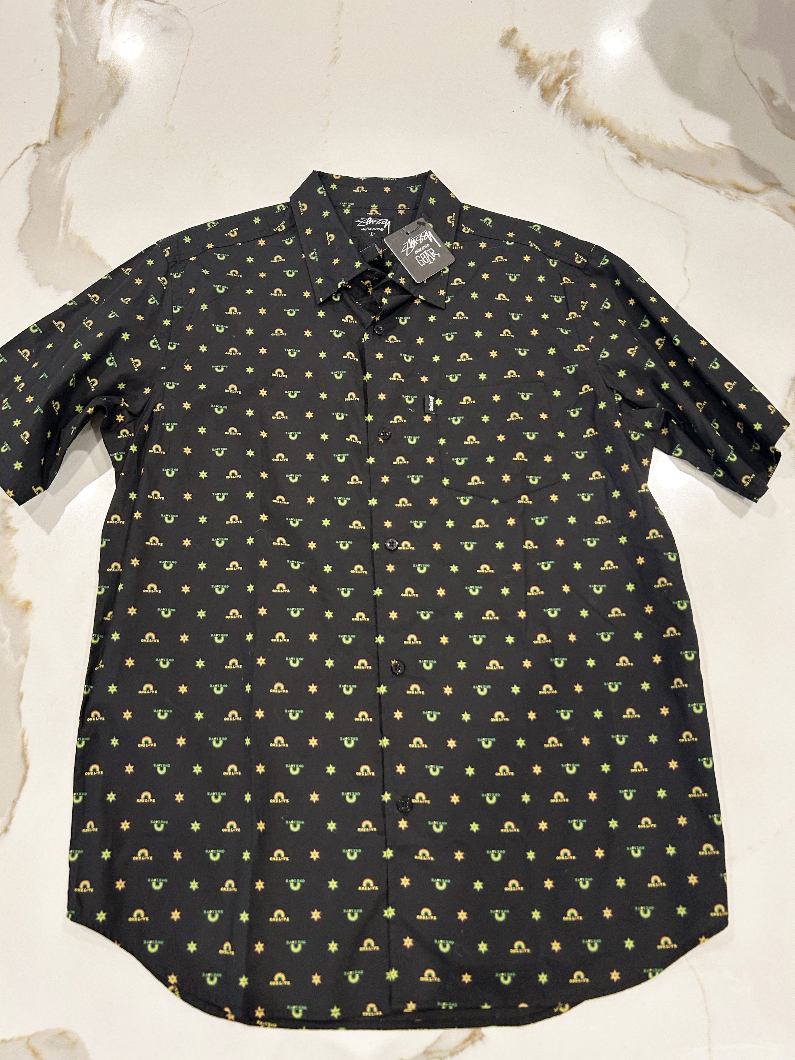 Stussy Rainbow Black Allover Shirt Size US L / EU 52-54 / 3 - 1 Thumbnail