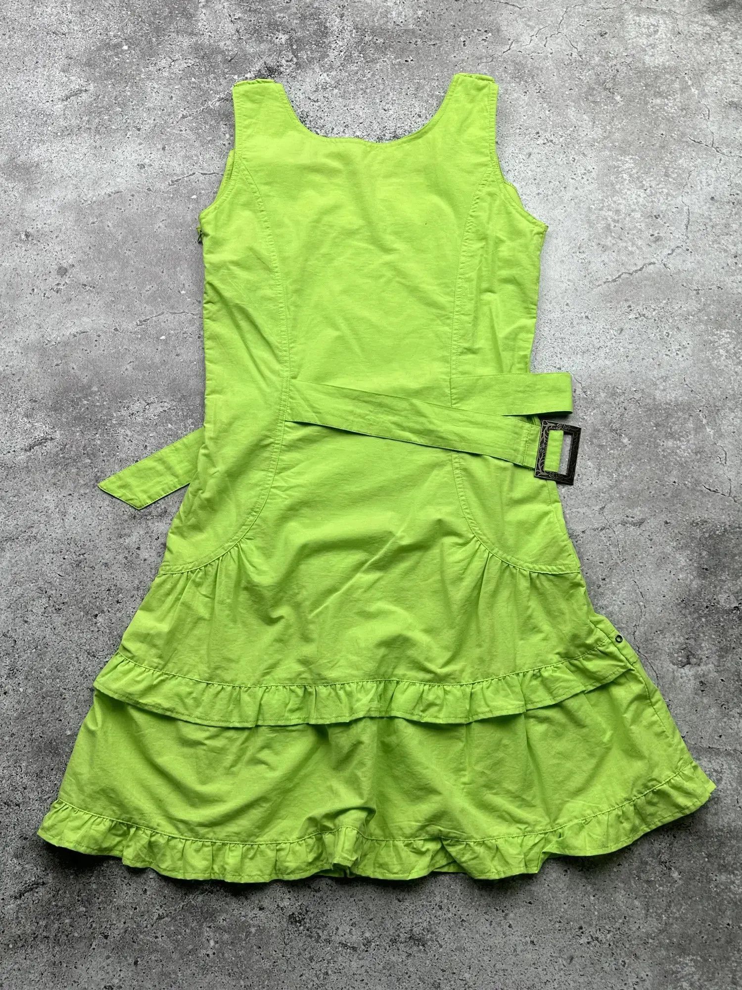 Japanese Brand Vintage Belt Bondage Flare Mini Dress C91(V557)(E8) Size S / US 4 / IT 40 - 4 Thumbnail