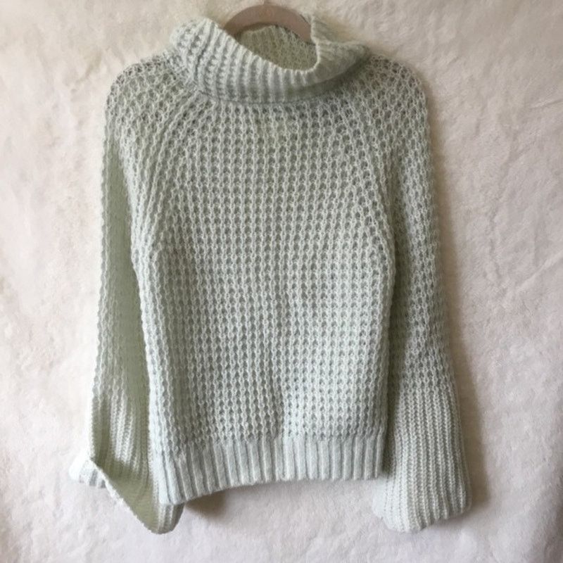 Anthropologie Anthropologie Maeve Mint Bell-Sleeve Sweater Size S / US 4 / IT 40 - 3 Thumbnail