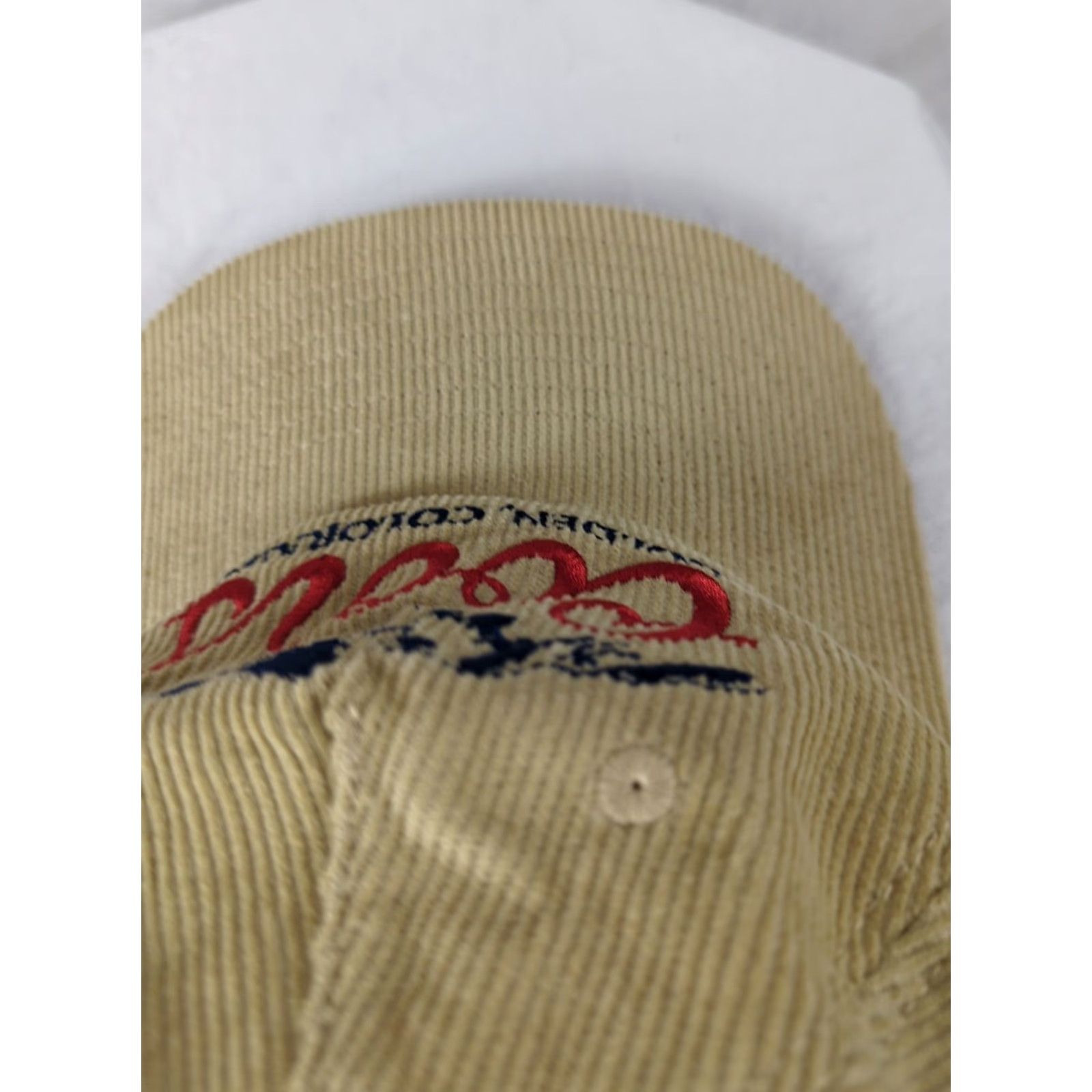 Mad Engine VINTAGE Coors beer Corduroy Relaxed Fit Men's Trucker Snapback Cap Hat Beige NWOT Size ONE SIZE - 4 Thumbnail