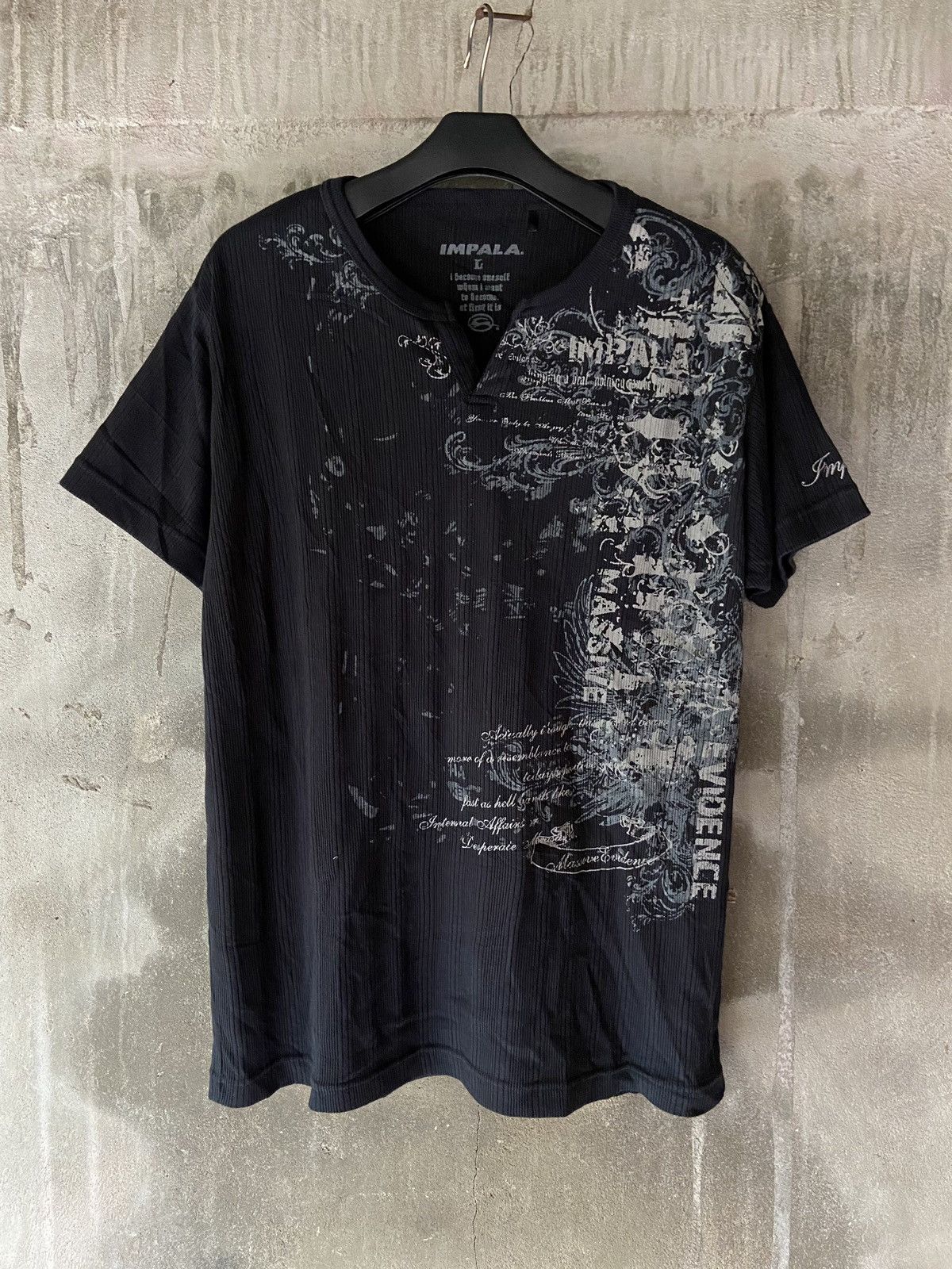 image of Hysteric Glamour x If Six Was Nine Japanese Impala Poem Quoted Tee in Black, Men's (Size Large)
