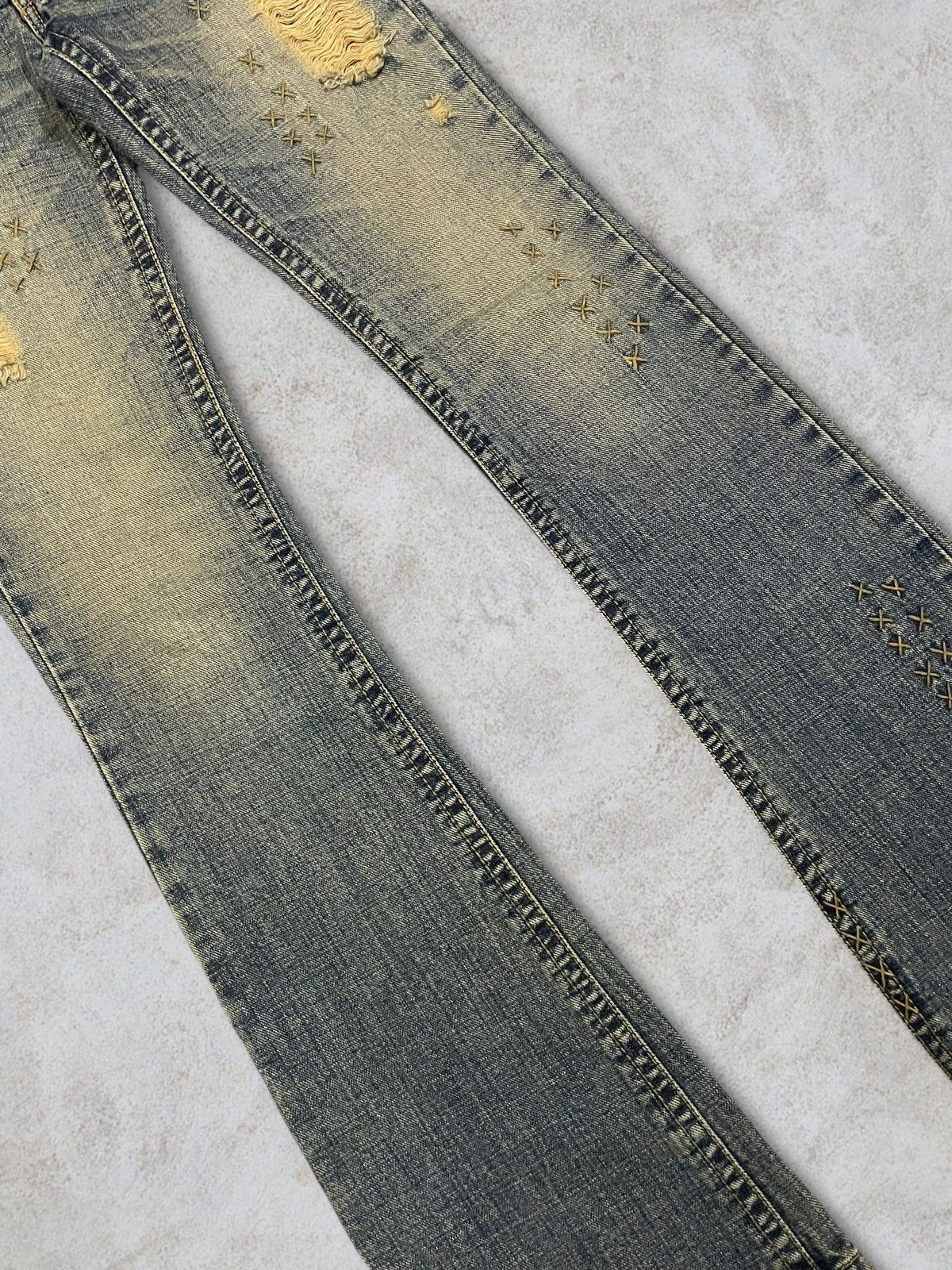 CIVARIZE Japanese Brand Women Punk Bootcut Bush Pants Mud Wash Jeans Size 26" / US 2 / IT 38 - 7 Thumbnail