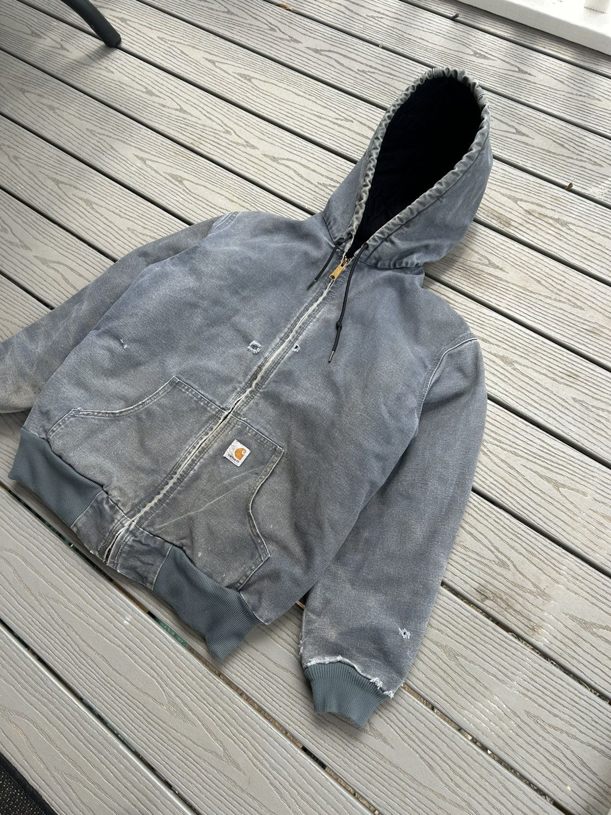 Carhartt Faded Blue Carhartt Hooded Jacket Size US M / EU 48-50 / 2 - 2 Thumbnail