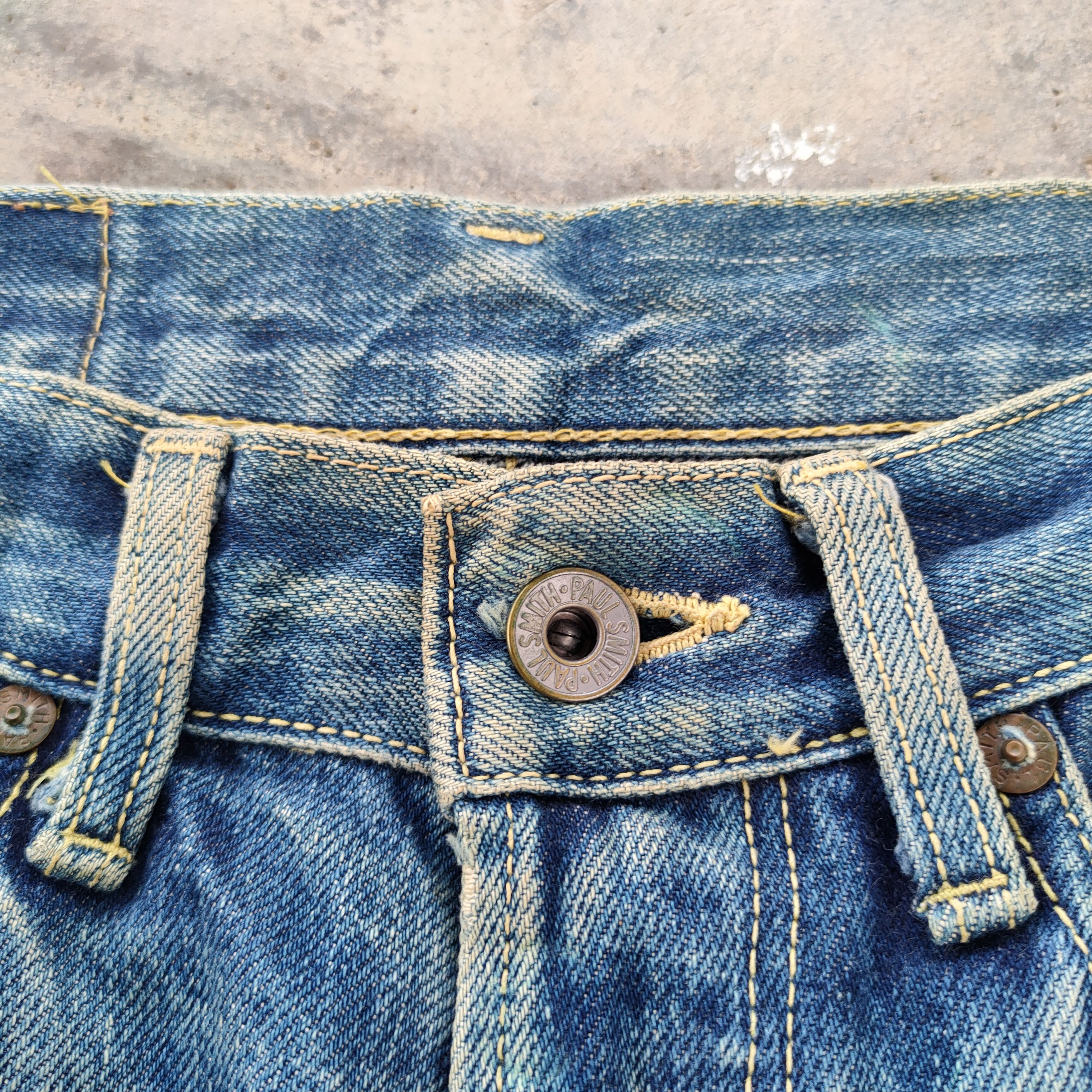 Paul Smith # VINTAGE PAUL SMITH SELVEDGE RUSTY FADED RIPPED JEANS PANTS Size US 30 / EU 46 - 6 Thumbnail