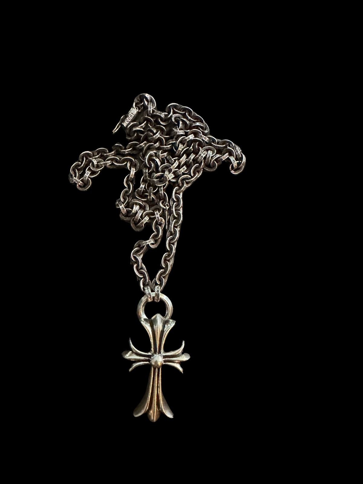 Chrome Hearts Chrome Hearts 24 inch paper chain Cross Pendant