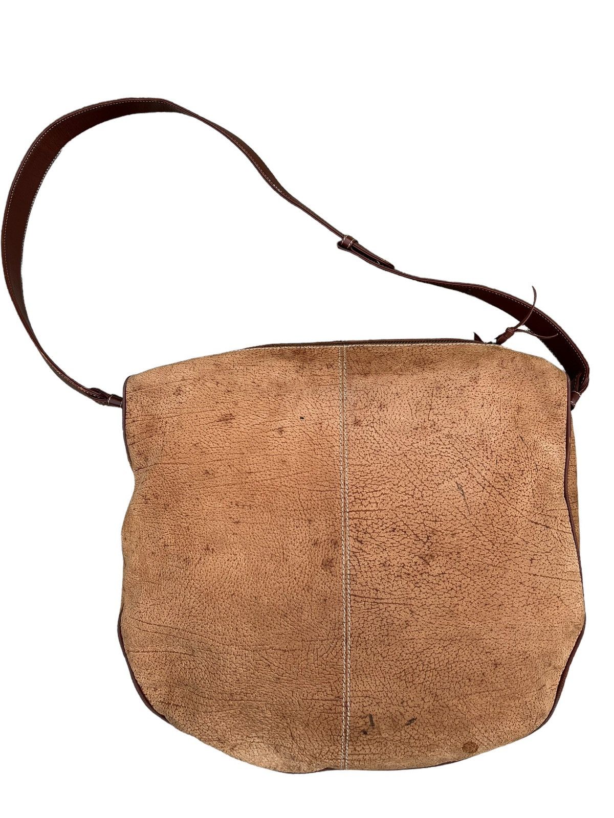 Leather Vintage LLADRO Stains Patina Huge Leather Bag Size ONE SIZE - 14 Thumbnail