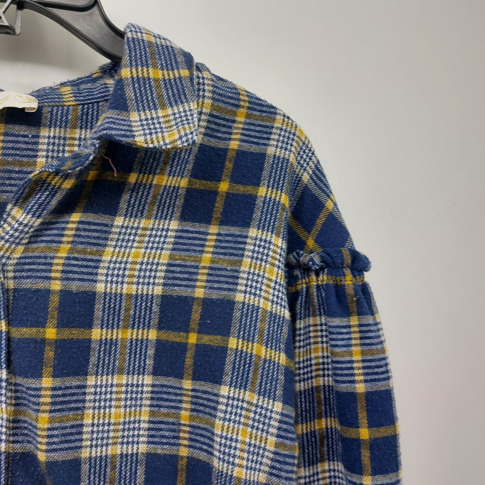 Other Weekend Suzanne Betro Navy Blue Yellow Flannel Ruffled XL Size XL / US 12-14 / IT 48-50 - 6 Thumbnail