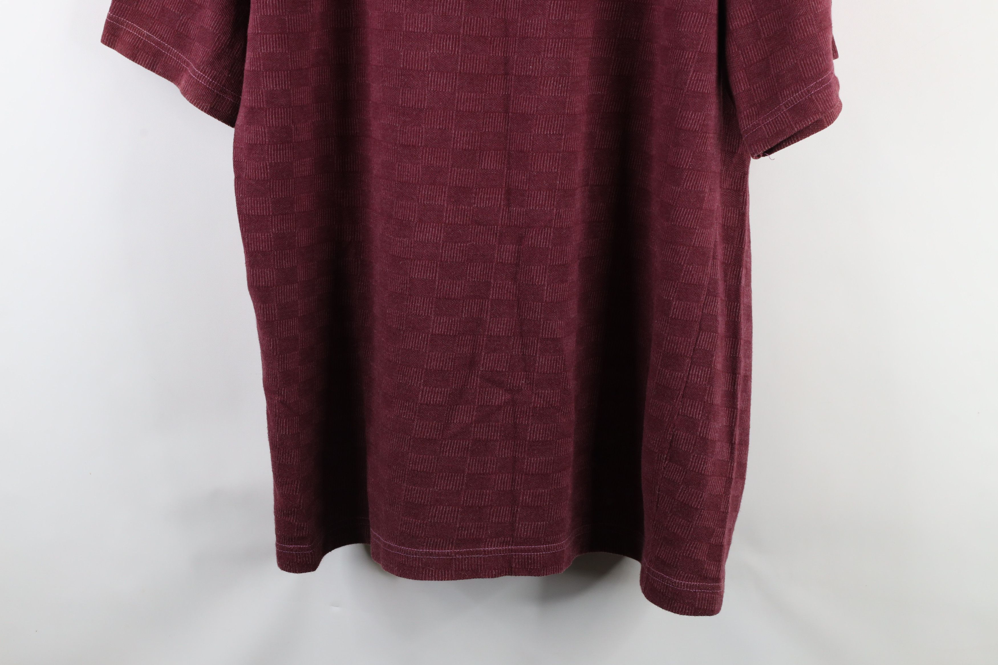 Vintage Vintage 90s Streetwear Fit Checkered Knit Pocket T-Shirt Red Size US L / EU 52-54 / 3 - 9 Thumbnail
