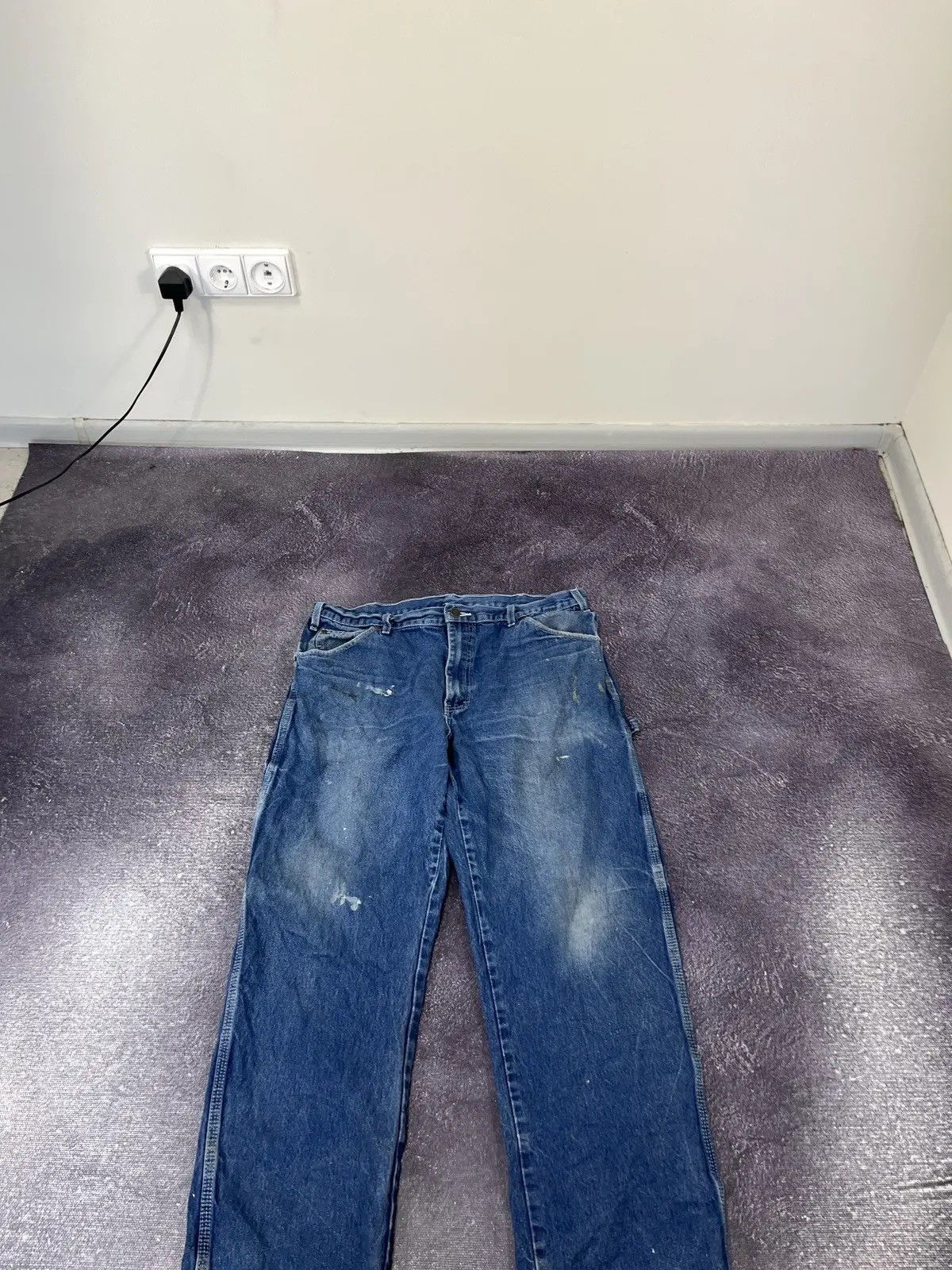 Dickies × Vintage Vintage Dickies Y2K Painted Blue Denim Work Hype Baggy Jeans Size US 36 / EU 52 - 8 Thumbnail