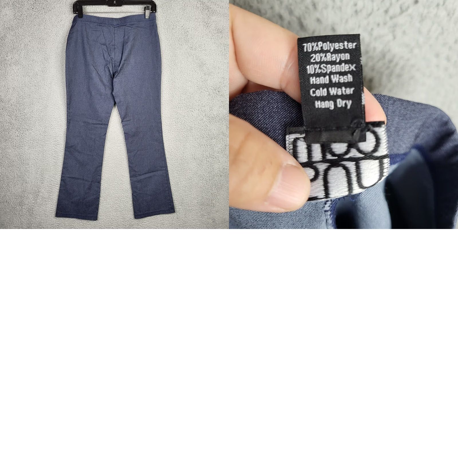 Vintage CLARA SUN WOO Women's Pants Blue Size M Regular Straight Casual Size 32" / US 10 / IT 46 - 8 Thumbnail