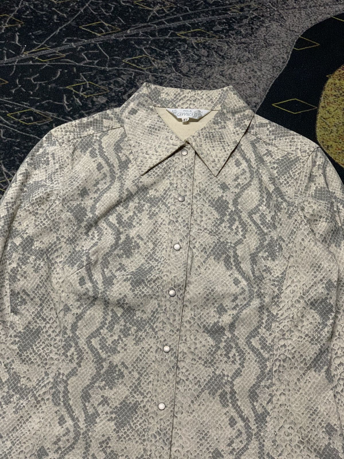 If Six Was Nine × Japanese Brand × Yasuyuki Ishii 💥ARCHIVE💥 Vintage Pola Amian Python Skin Design Snap Button Size US S / EU 44-46 / 1 - 3 Thumbnail