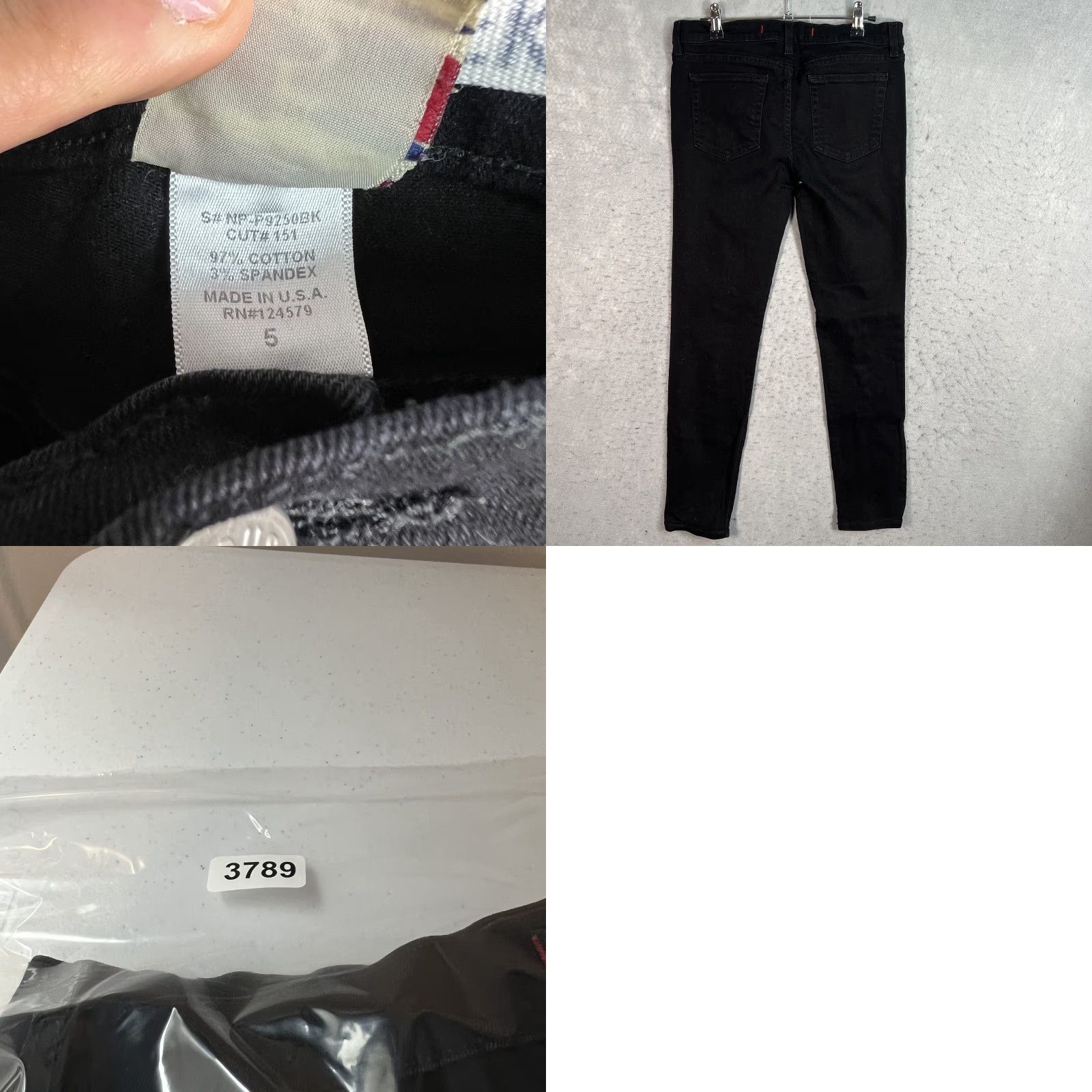 Vintage Sneak Peek Jeans Womens 5 Skinny Distressed Black Made In USA Denim Cotton Blend 30 in Waist 27 in Inseam Size 27" / US 4 / IT 40 - 8 Thumbnail