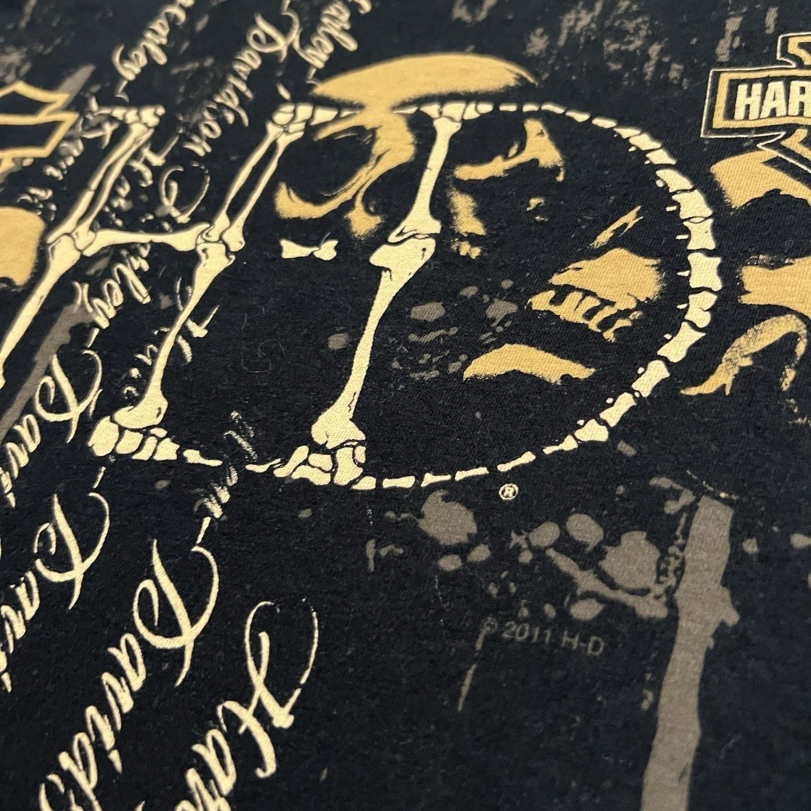 Harley Davidson VTG Harley Davidson Black Skull Print Las Vegas Biker Shirt Size US XXL / EU 58 / 5 - 4 Thumbnail