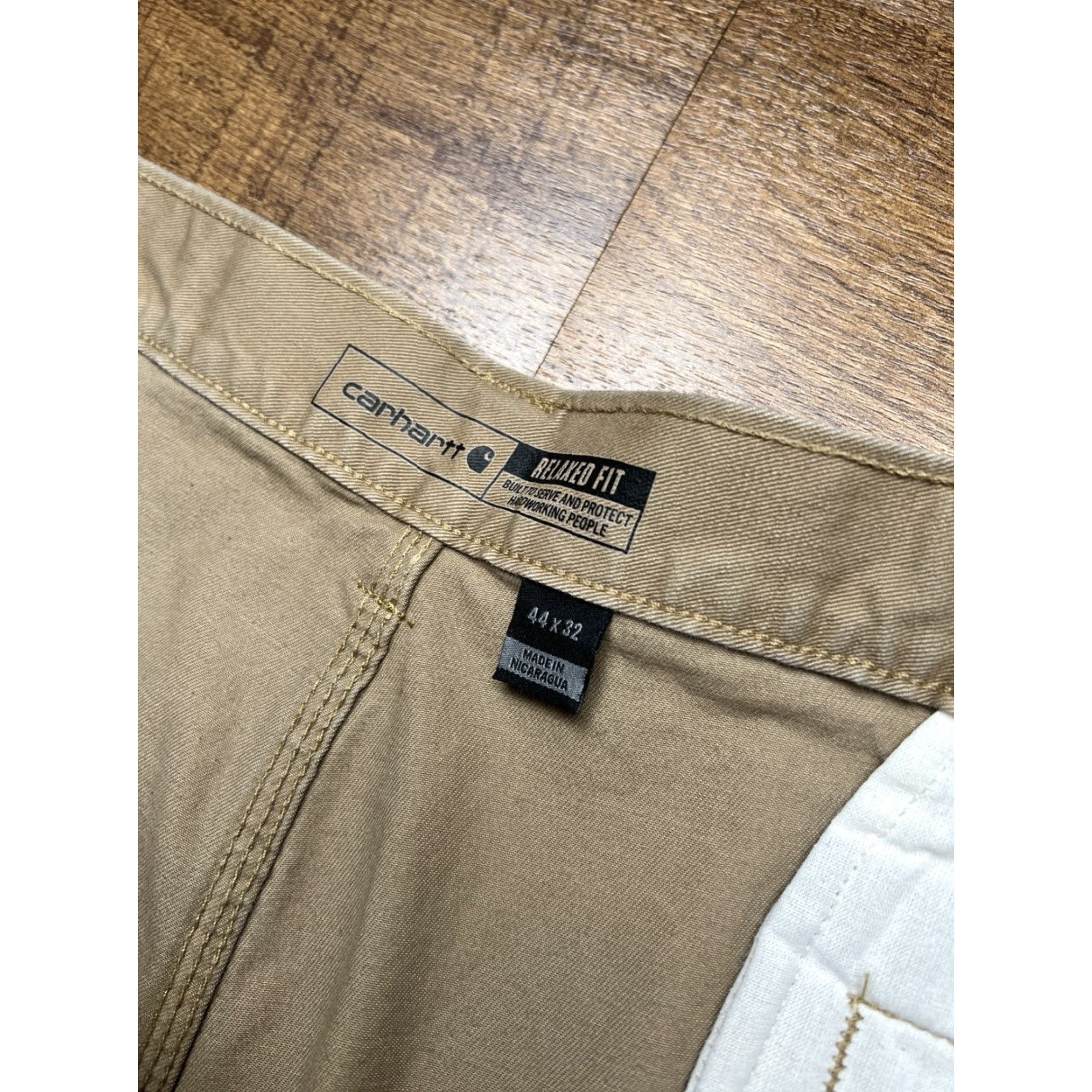 Carhartt VINTAGE Carhartt Relaxed Fit Cotton Pants 44X32 Dark Khaki Twill 5-Pocket Mens Pants Size US 44 / EU 60 - 5 Thumbnail