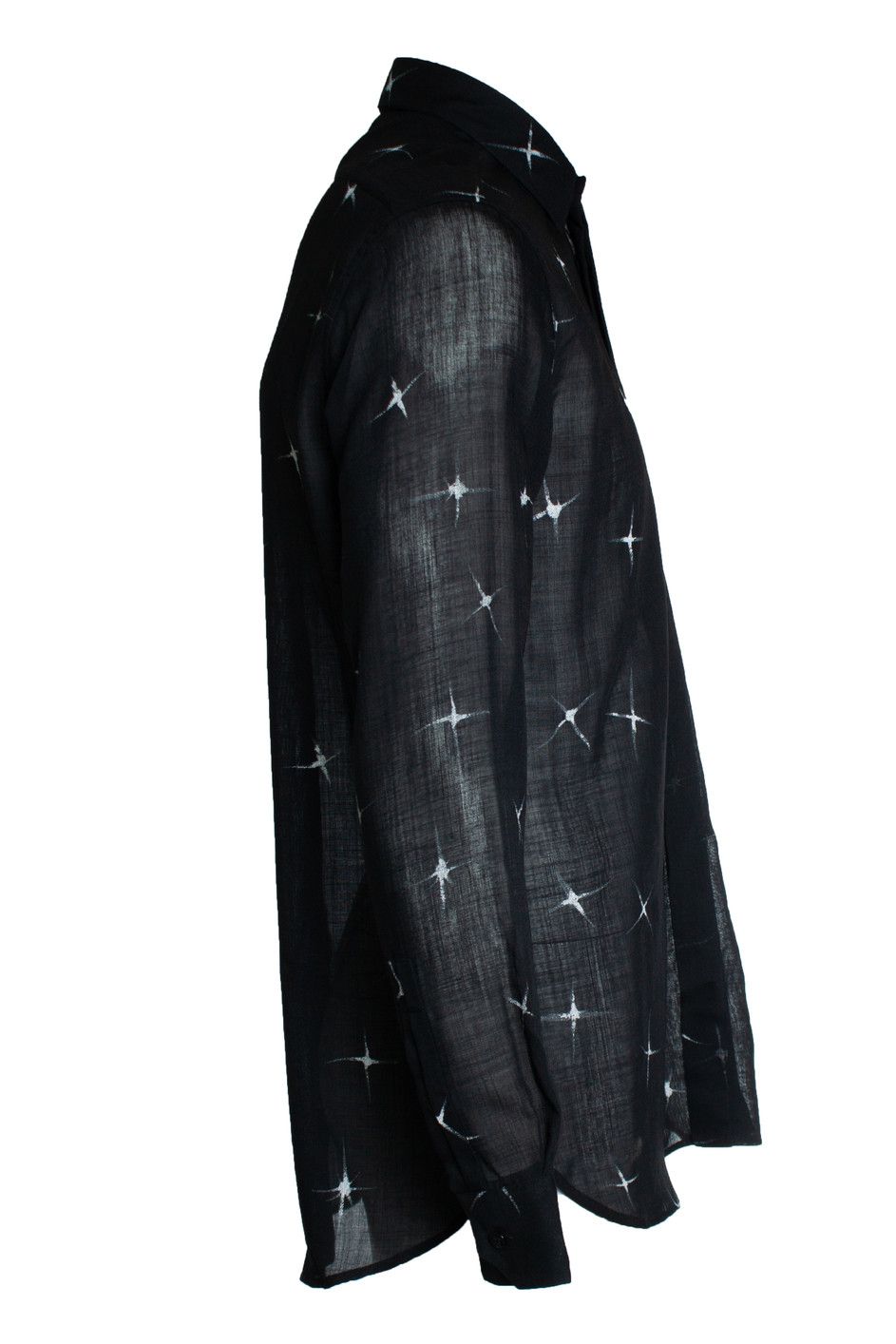Saint Laurent Paris Saint Laurent, Black star printed sheer shirt 2018 Size US M / EU 48-50 / 2 - 3 Thumbnail