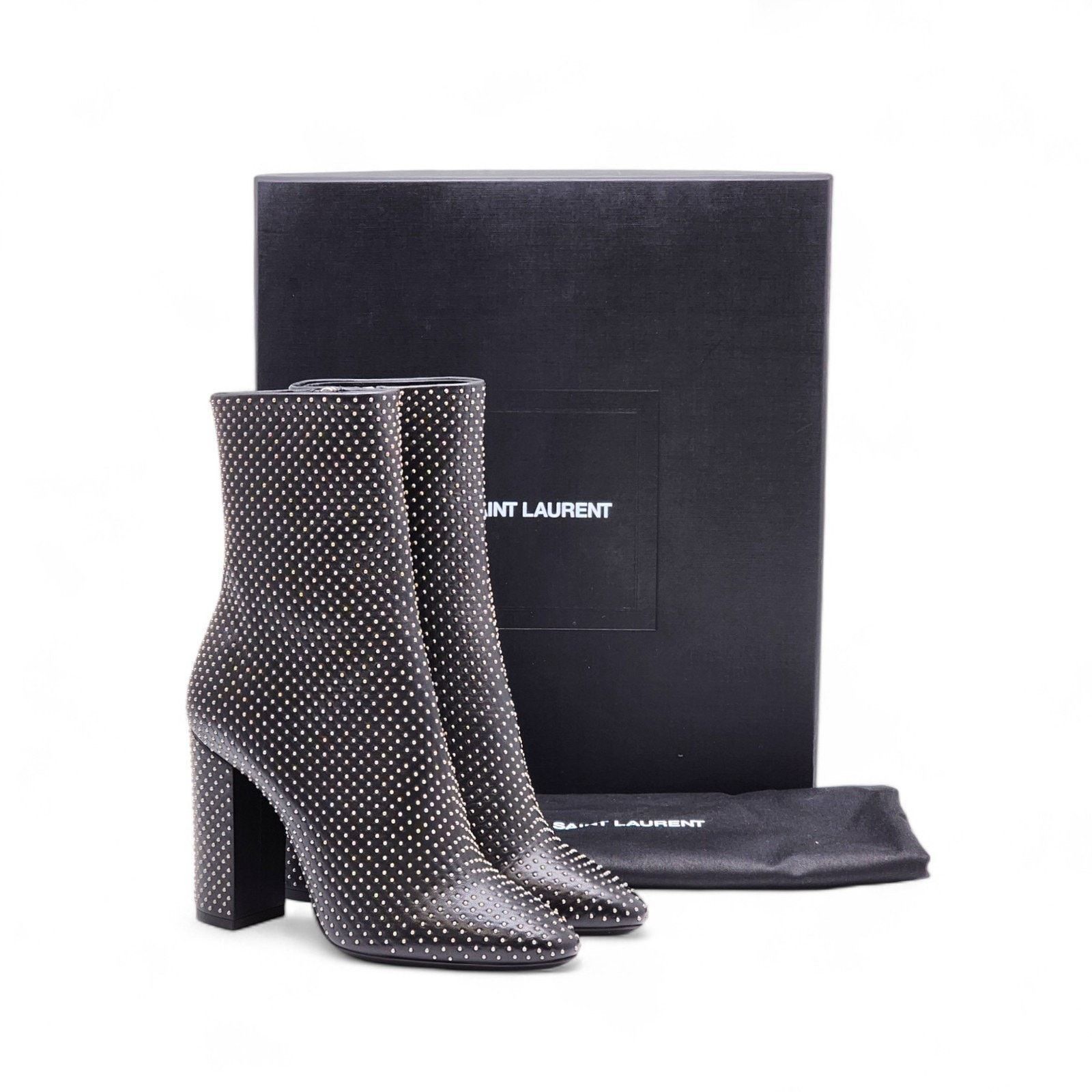 Saint Laurent Paris Women's Leather Studded Boots 592593 EU 36 US 5.5 New $2250 Size US 6 / IT 36 - 3 Thumbnail