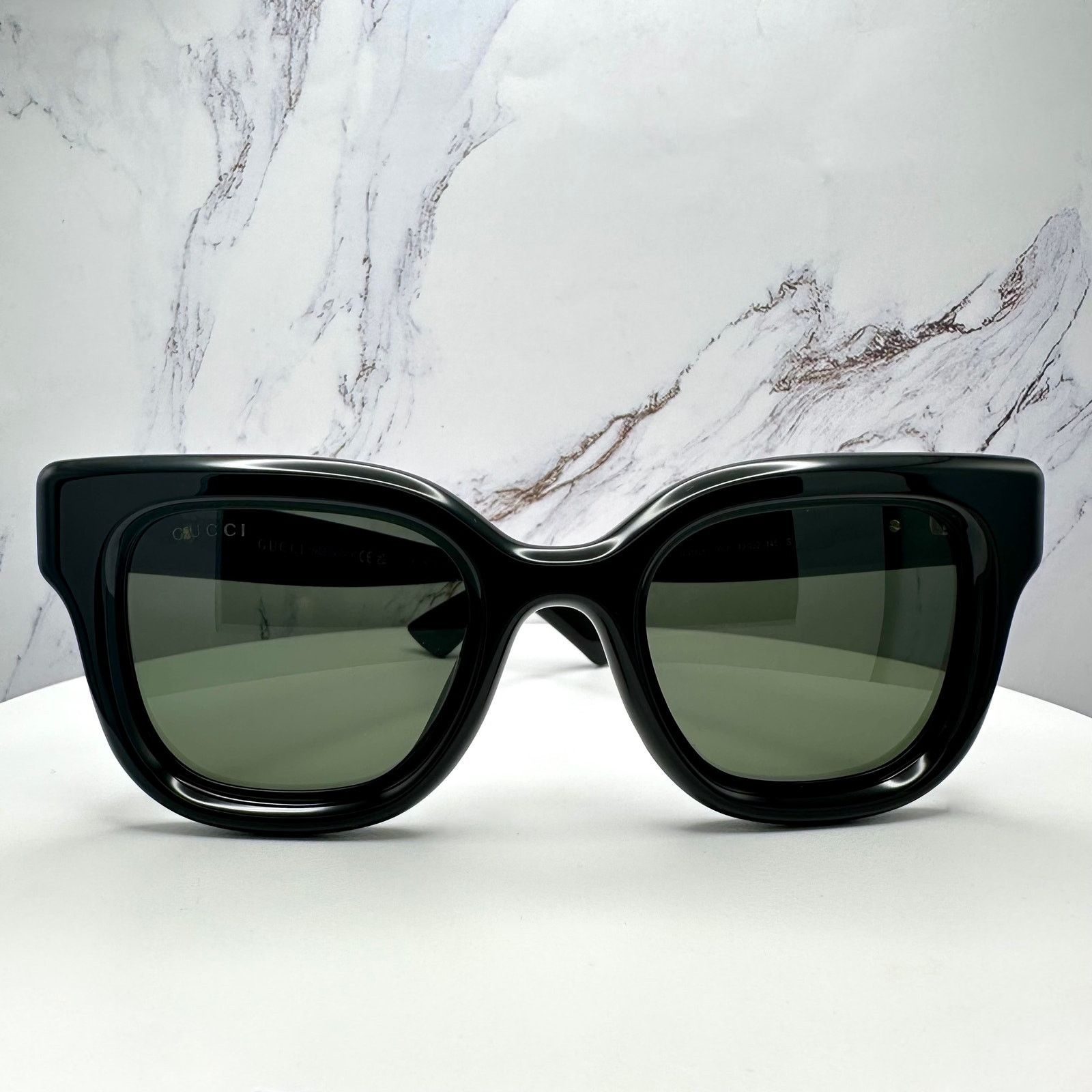 Gucci New GUCCI Sunglasses Black & Gold GG Logo Square Round Size ONE SIZE - 2 Thumbnail