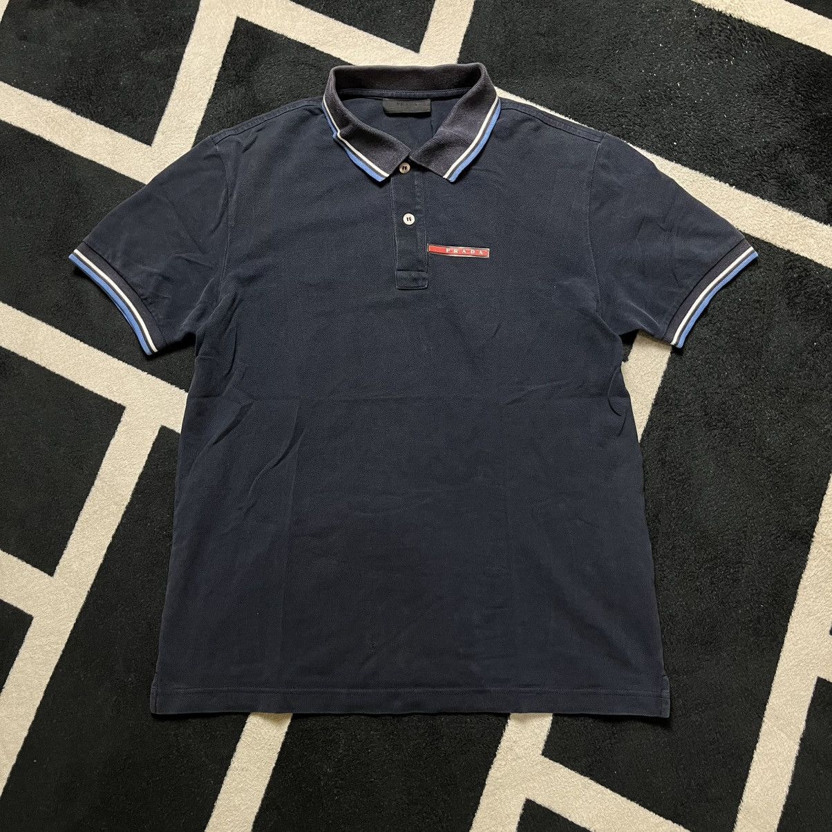 Prada Vintage Prada Red Tab Polo Shirt Size US M / EU 48-50 / 2 - 1 Thumbnail