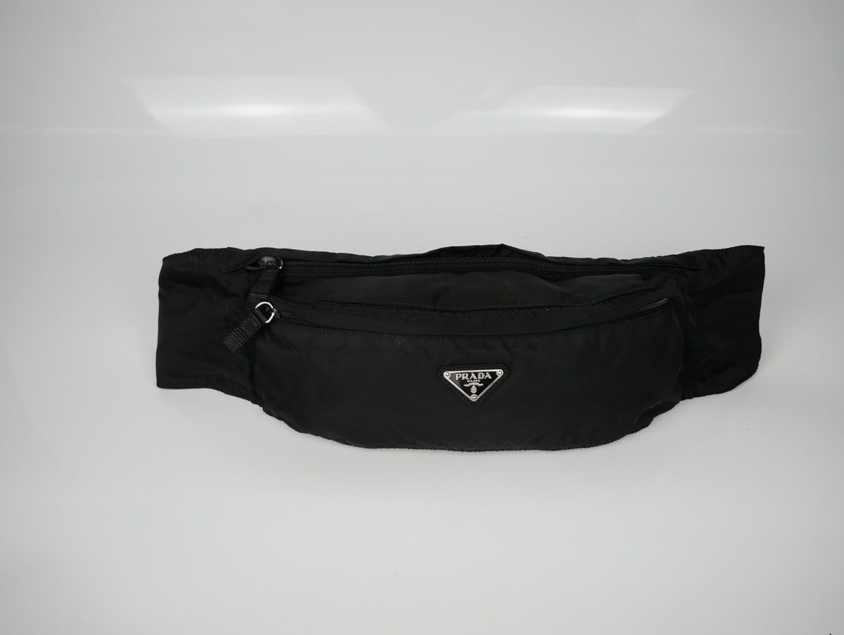 image of Prada Body Nylon Crossbody Waist Belt Bag in Black, Men's