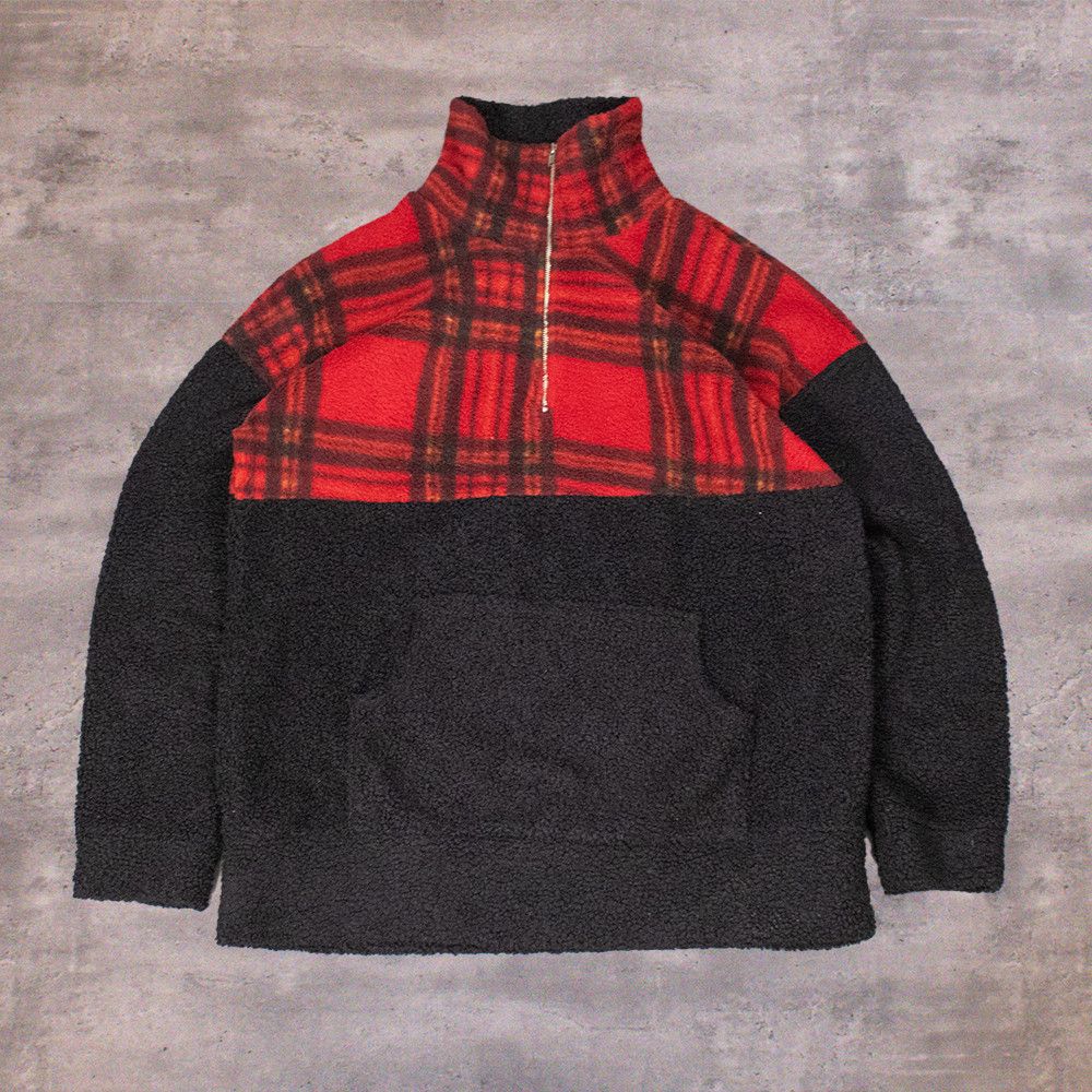 Vintage Vintage 1990's Vintage Plaid Fleece Half Zip Jacket Size US L / EU 52-54 / 3 - 1 Thumbnail