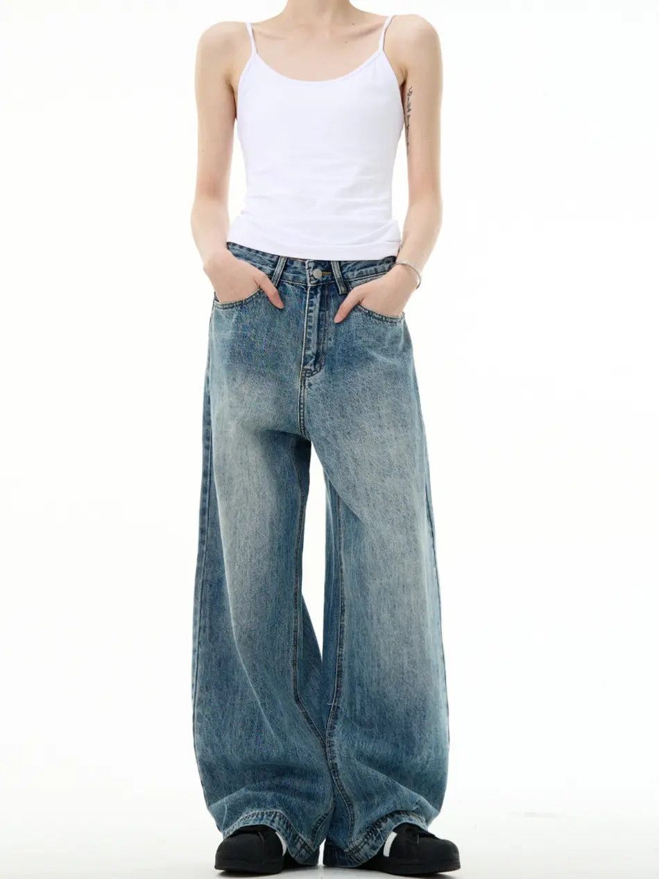 Japanese Brand × Jean Retro loose wide leg high street jeans Size US 32 / EU 48 - 6 Thumbnail