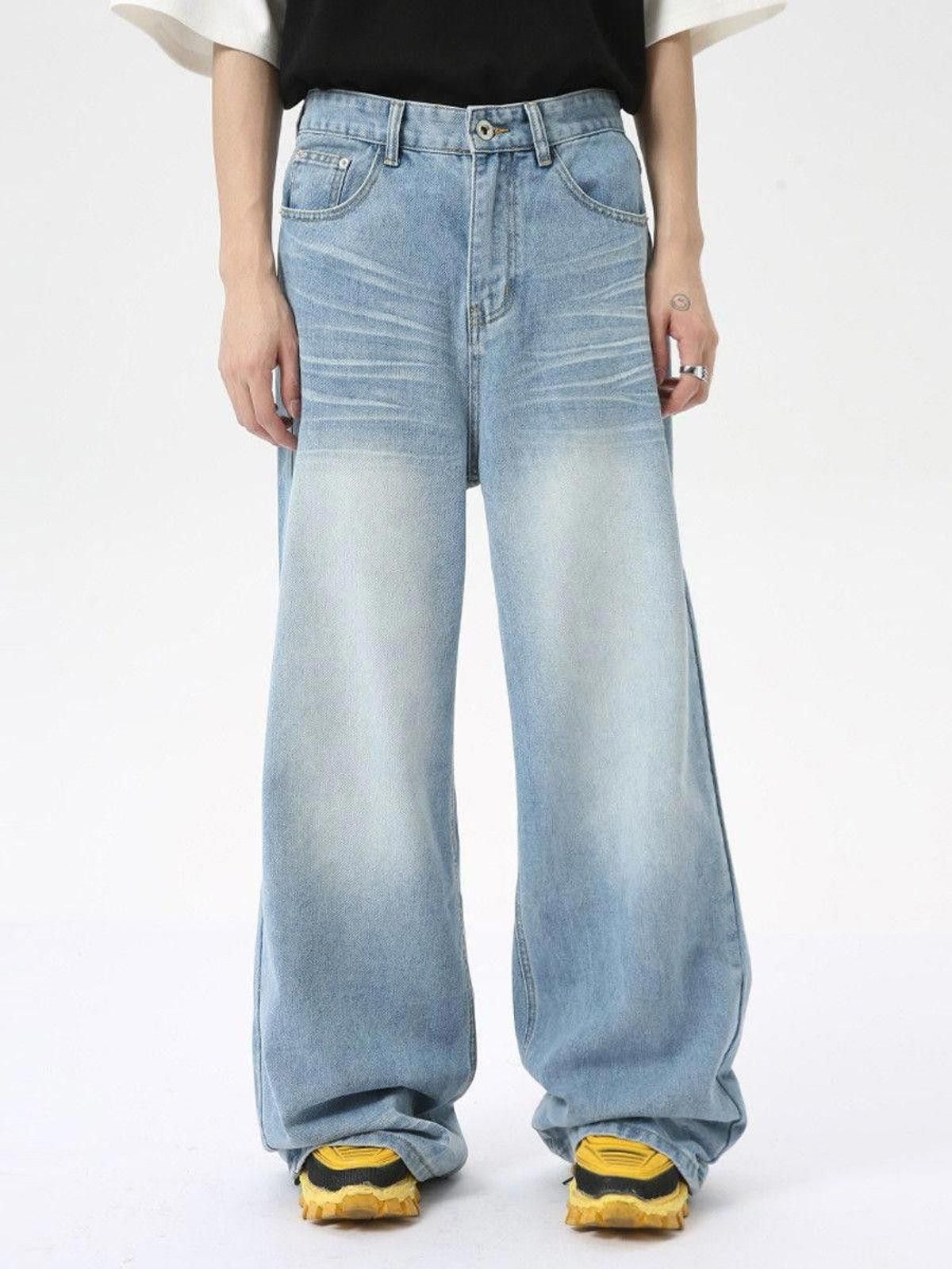 Jean × Vintage Blue Wide Leg Baggy Denim Jeans Size US 33 - 4 Thumbnail