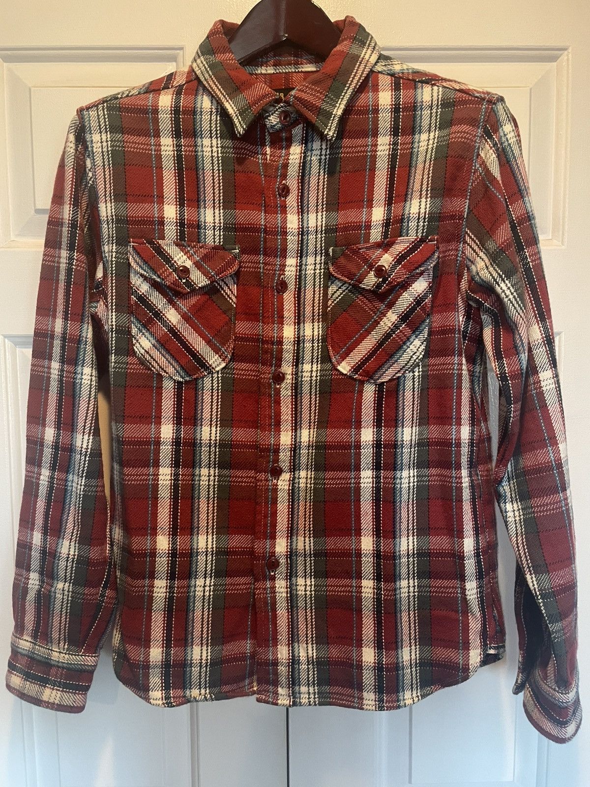 UES Japan UES Heavy Flannel Shirt - Red Size US S / EU 44-46 / 1 - 1 Thumbnail