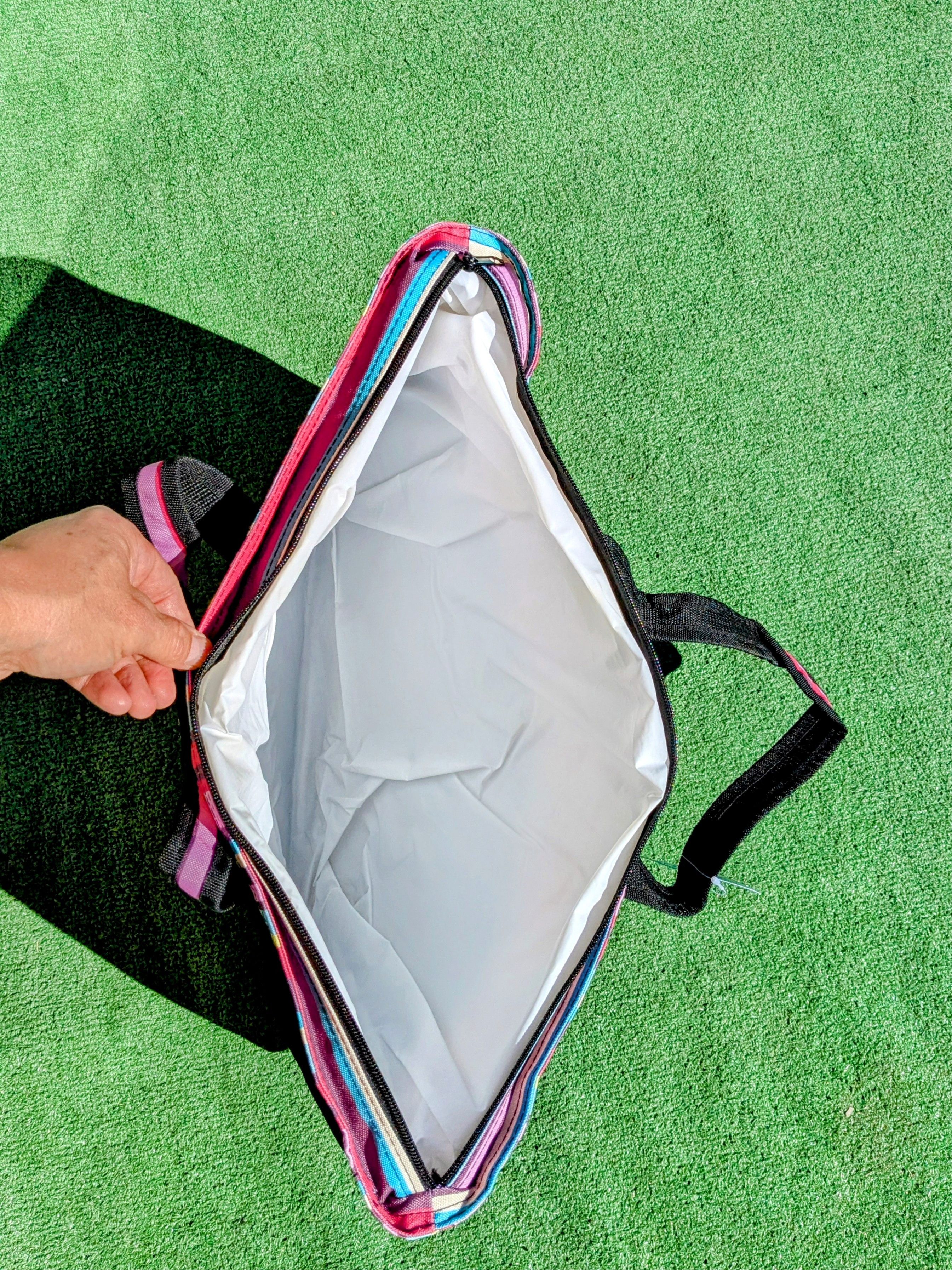 Designer Large Insulated Zipper Closure Reusable Shopping Tote Bag Size ONE SIZE - 3 Thumbnail